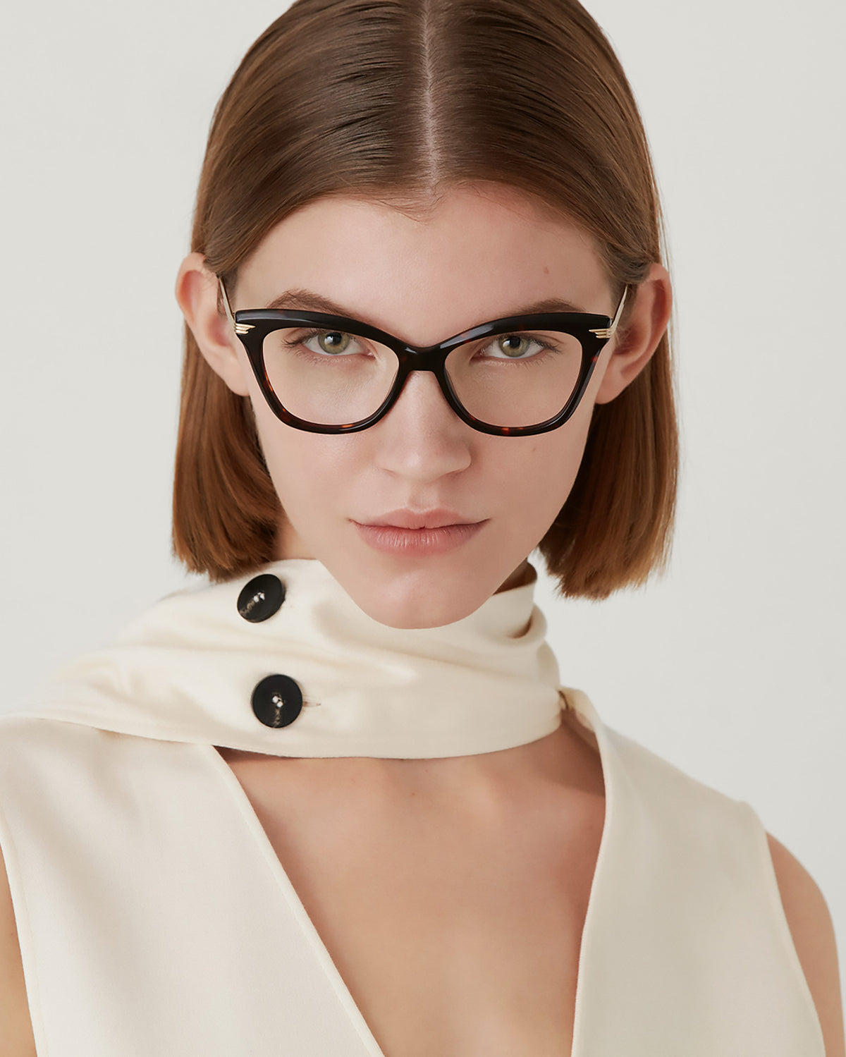 FEDERICA: Cat Eye Acetato-Metal Havana optical glasses by GIGI STUDIOS 3481