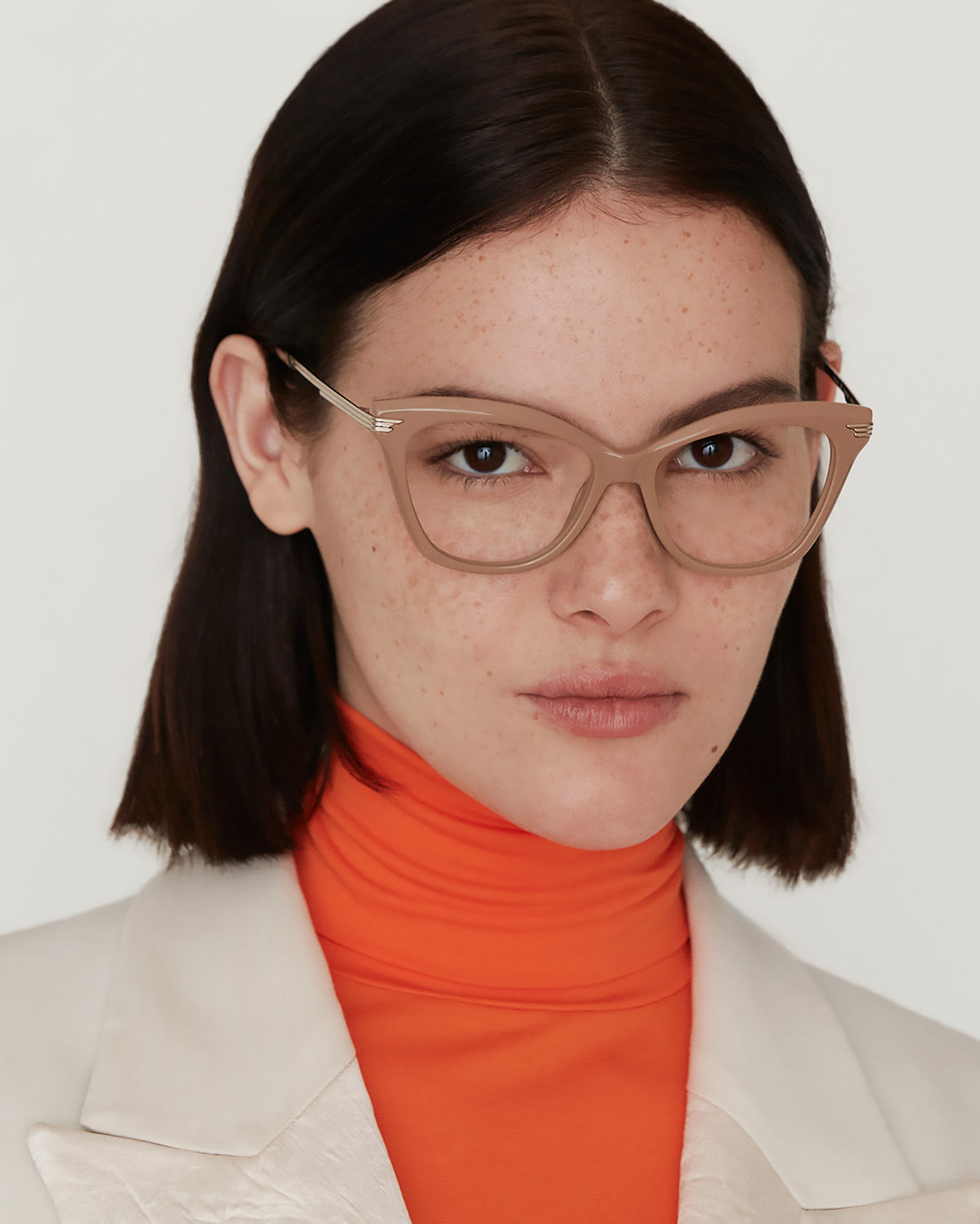 FEDERICA: Cat Eye Acetato-Metal Marrón optical glasses by GIGI STUDIOS 3489