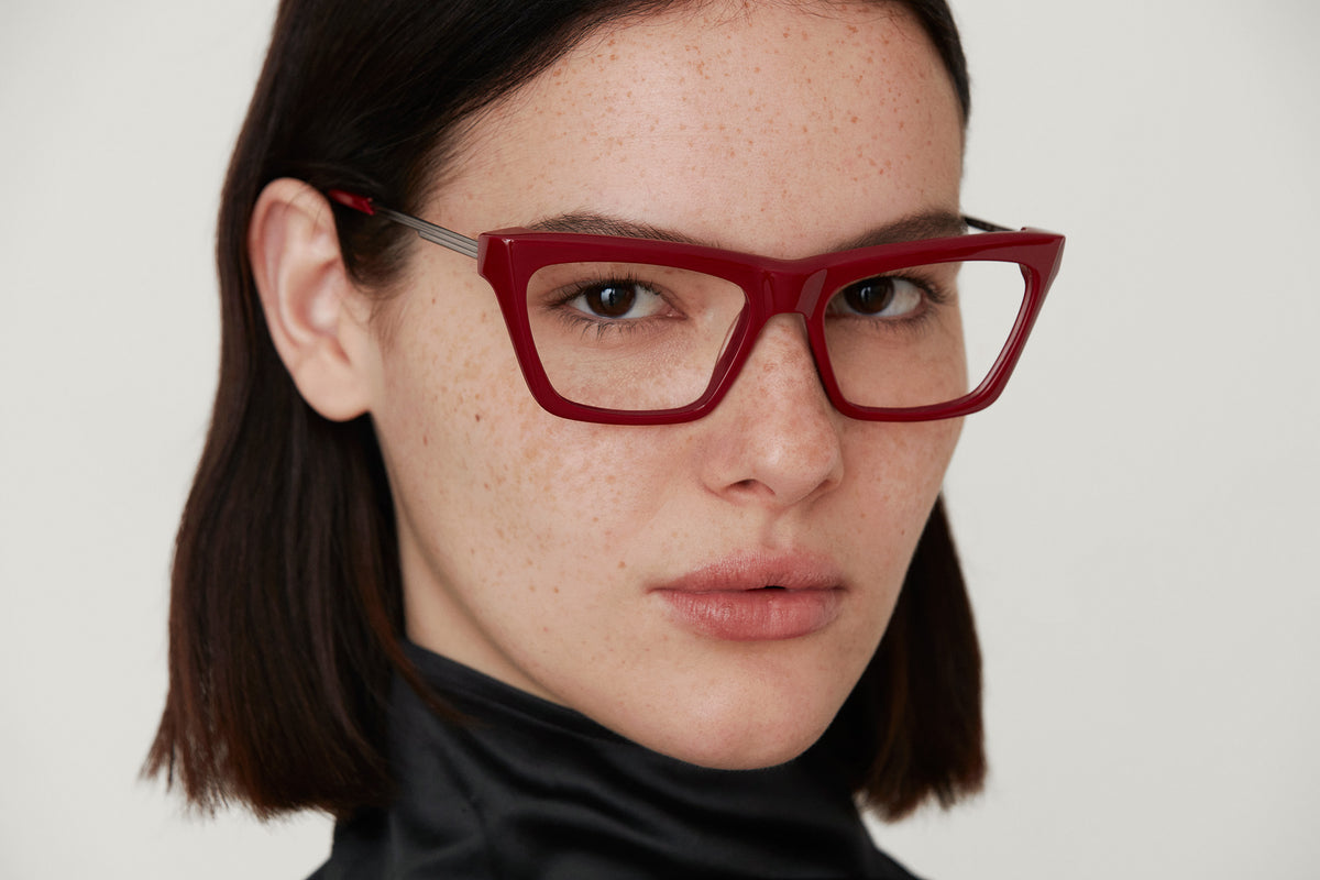 HADA: Cat Eye Acetato-Metal Rojo optical glasses by GIGI STUDIOS 3500