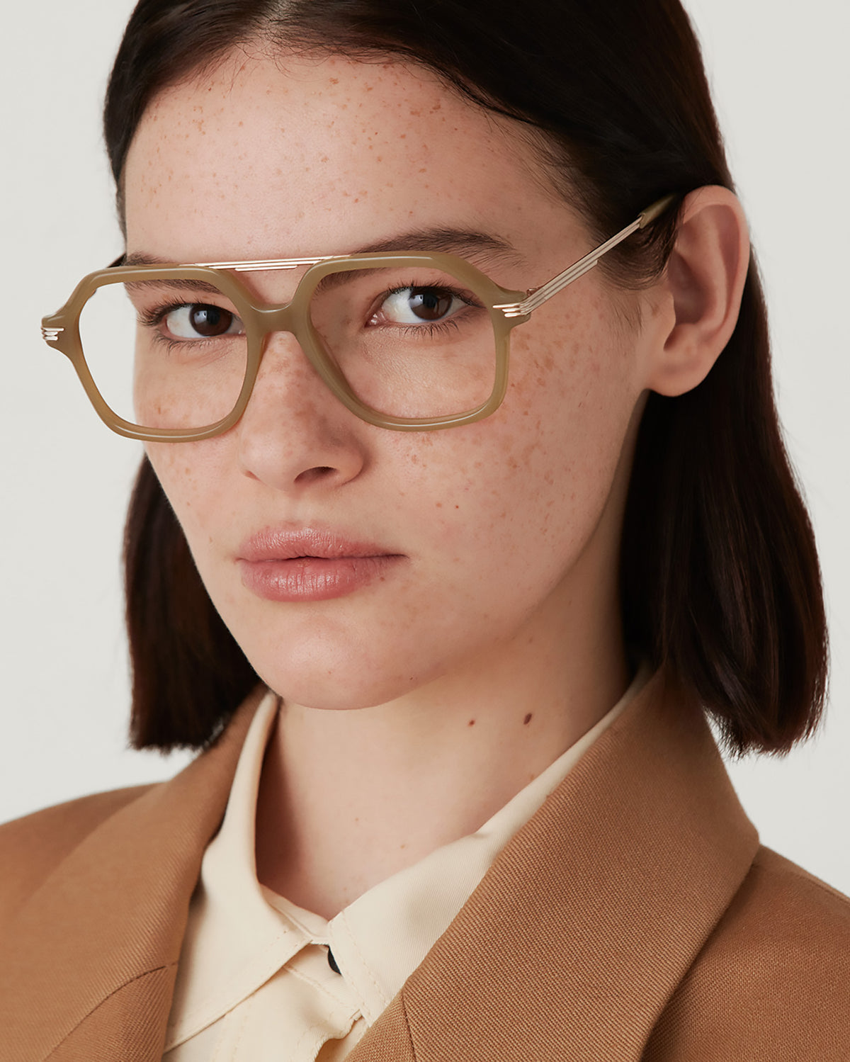 LORENZA: Aviador Acetato-Metal Verde optical glasses by GIGI STUDIOS 3520