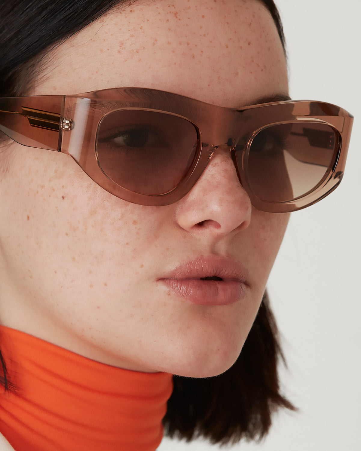 GALILEA: Cat Eye Acetato Marrón sunglasses by GIGI STUDIOS 3524
