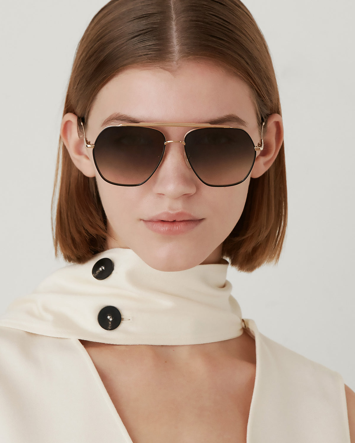 PATRIZIA: Aviador Metal Doré sunglasses by GIGI STUDIOS 4506