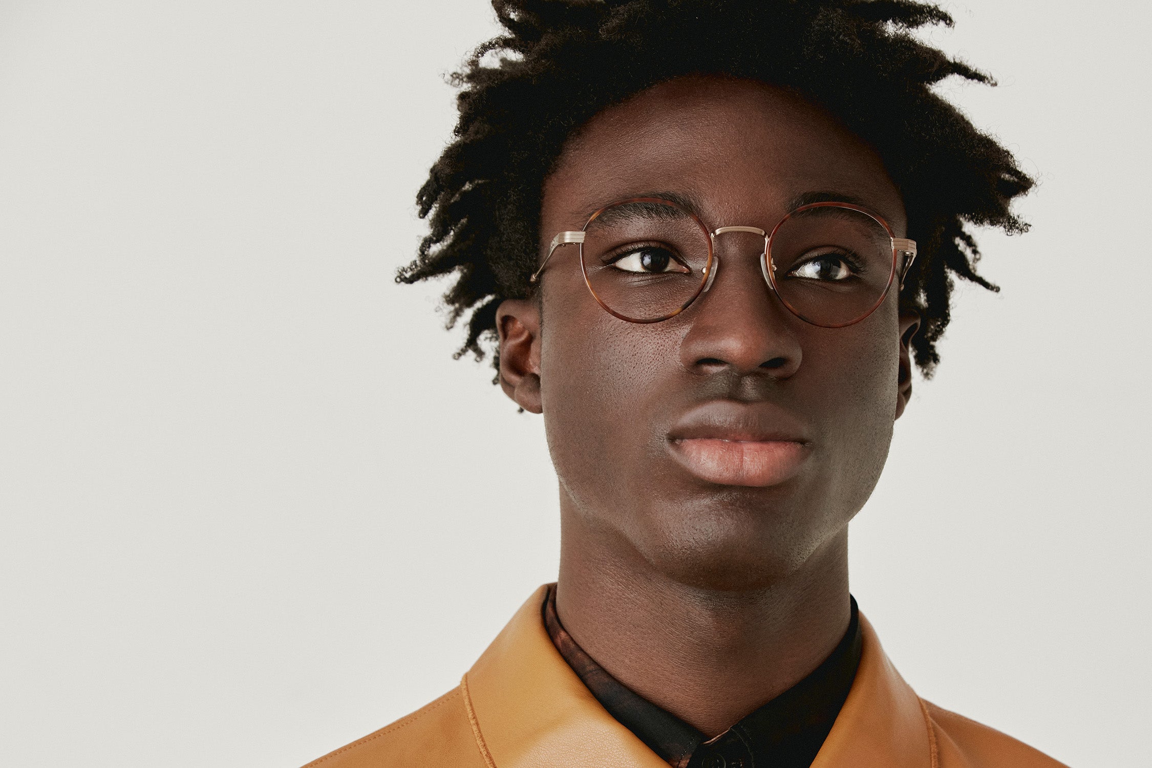 MENDEL: Redondas Titanio-Acetato Havana optical glasses by GIGI STUDIOS 4610