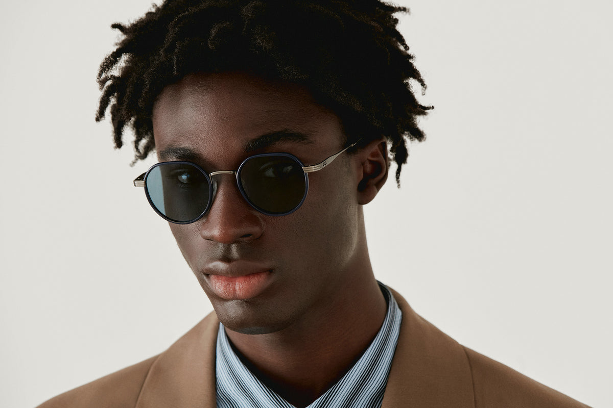 BEETHOVEN: Redondas Titanio-Acetato Azul sunglasses by GIGI STUDIOS 4665
