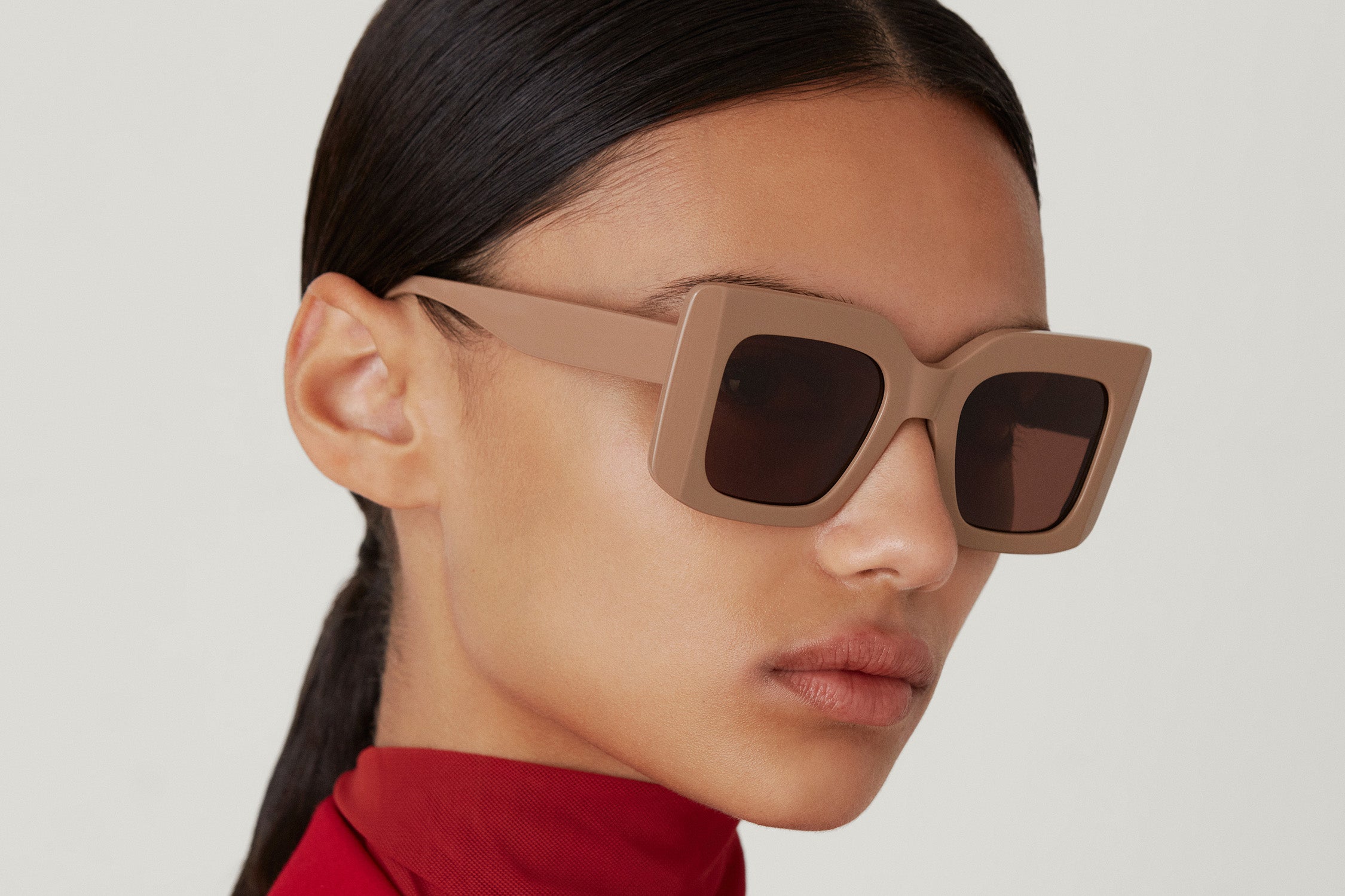 DOROTHEA: Cuadrada Acetato Marrón sunglasses by GIGI STUDIOS 4708