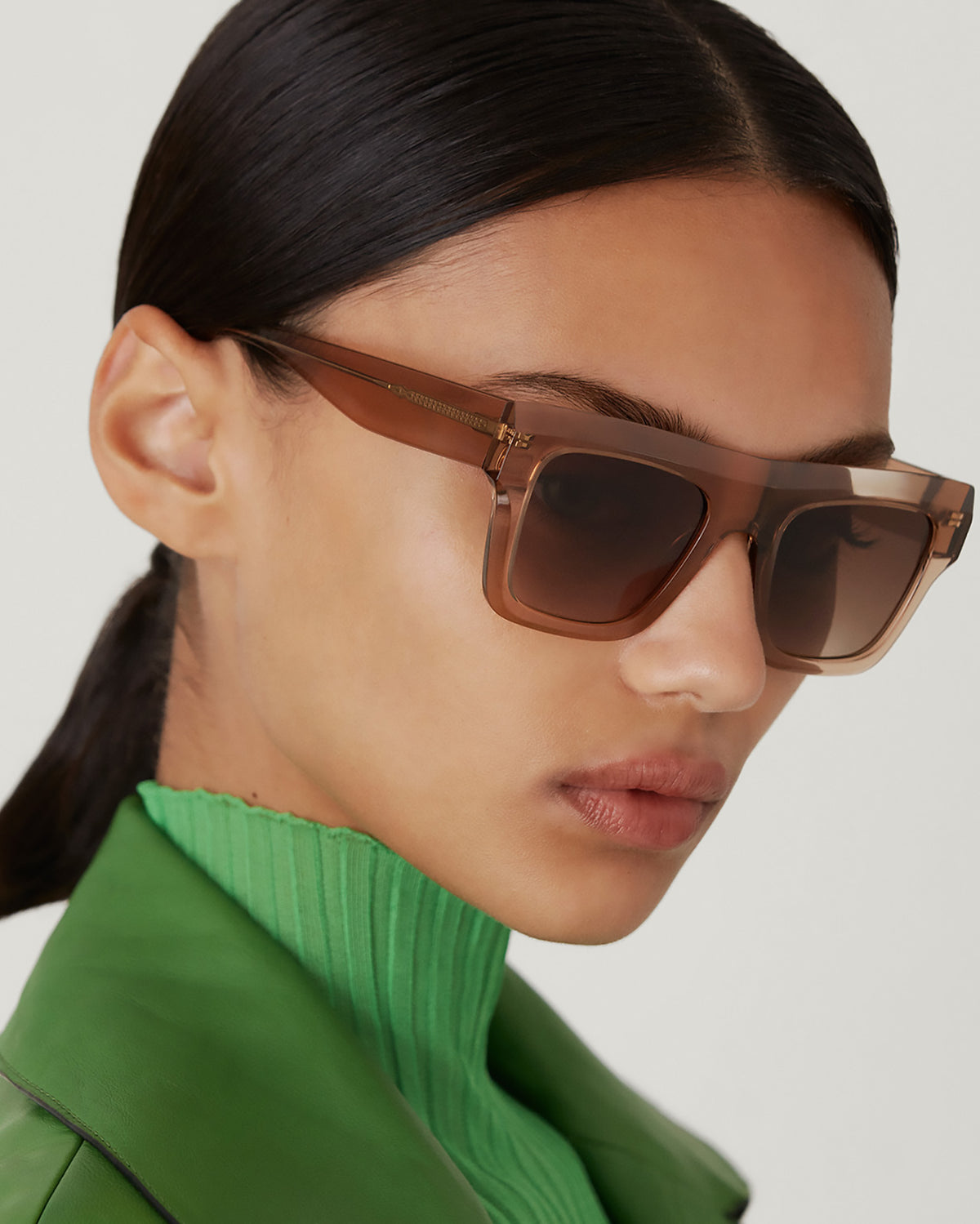 FRANCESCA: Cuadrada Acetato Marrón sunglasses by GIGI STUDIOS 4726