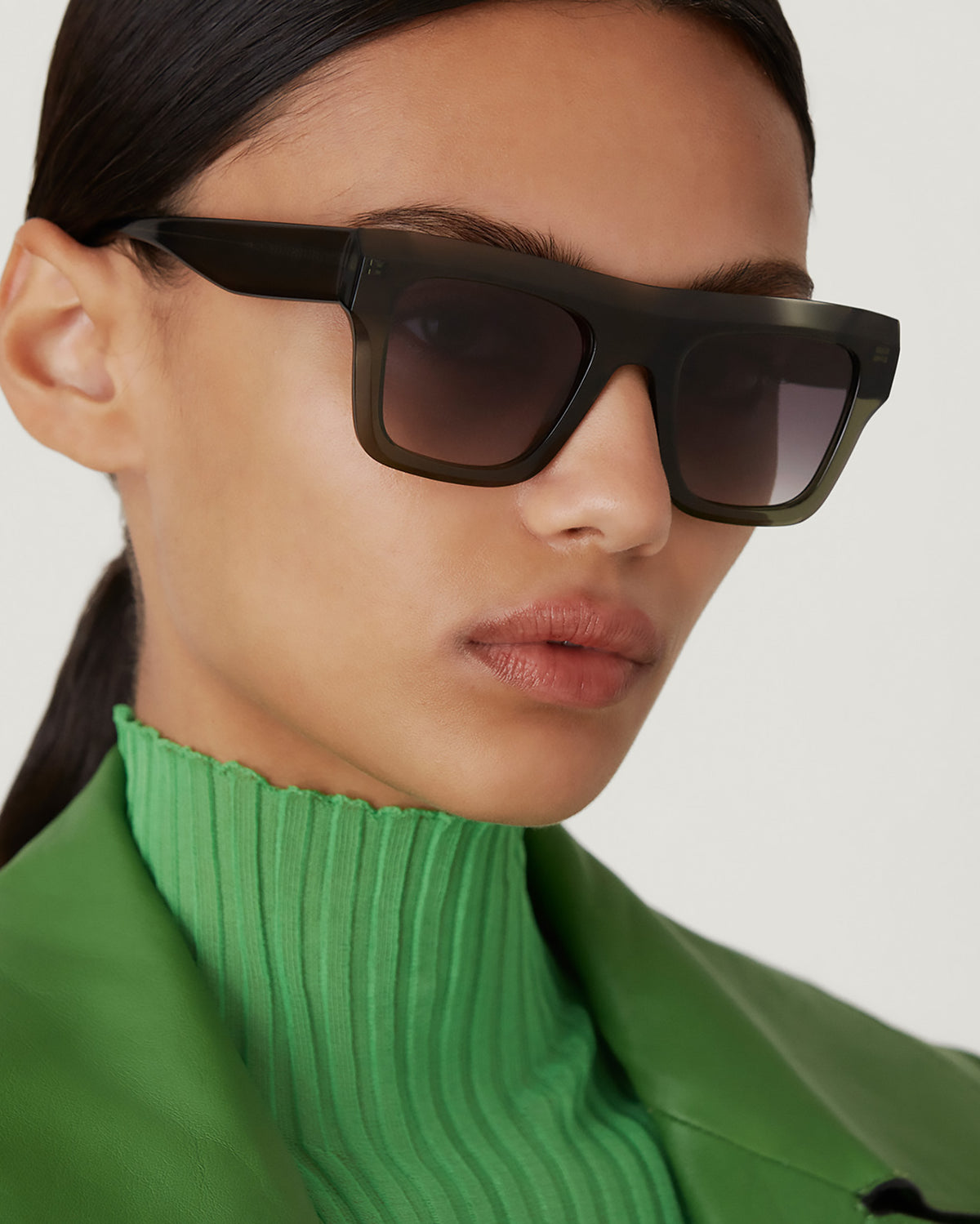 FRANCESCA: Cuadrada Acetato Verde sunglasses by GIGI STUDIOS 4738