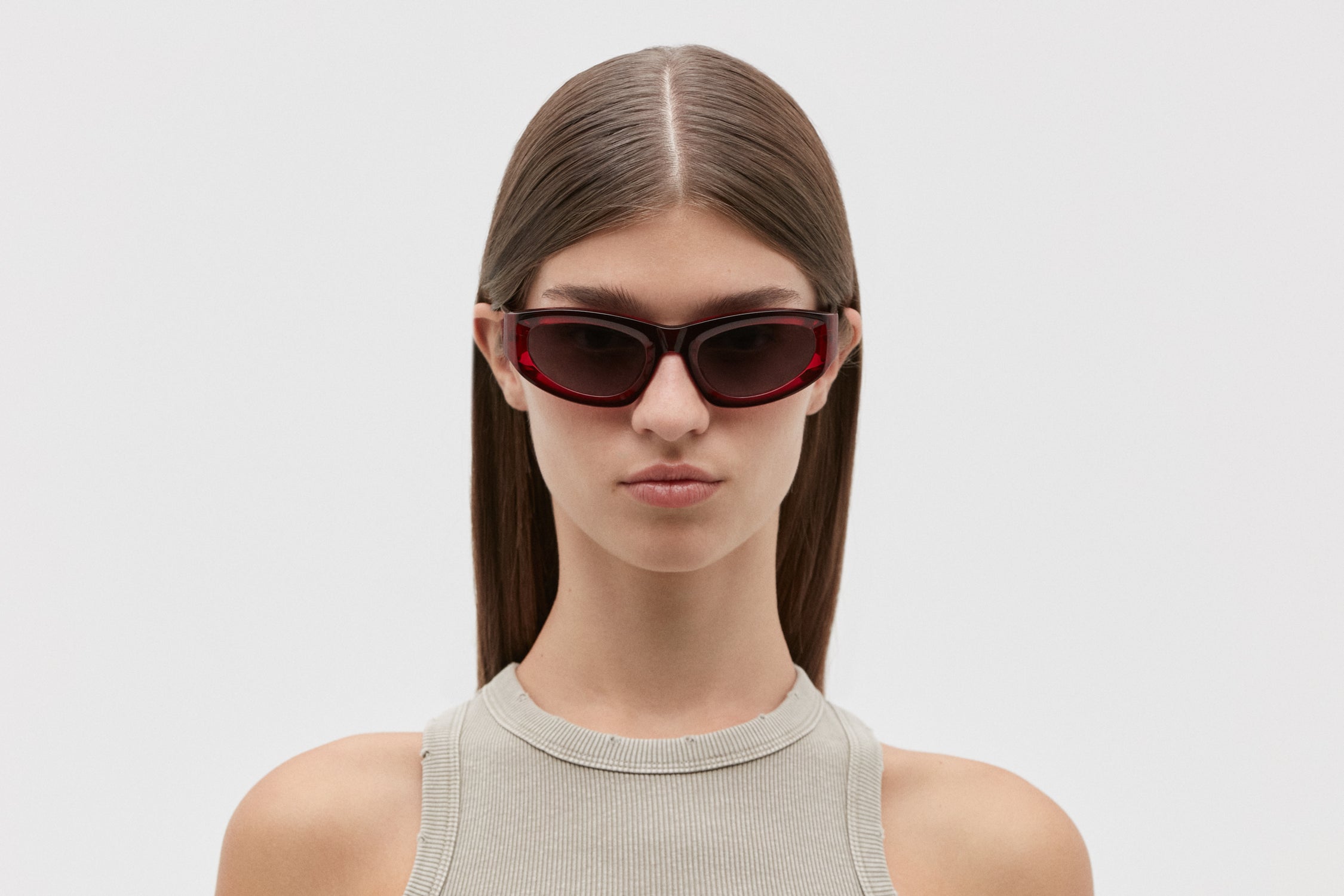 AURORA: Redondas Acetato Rojo sunglasses by GIGI STUDIOS 5257
