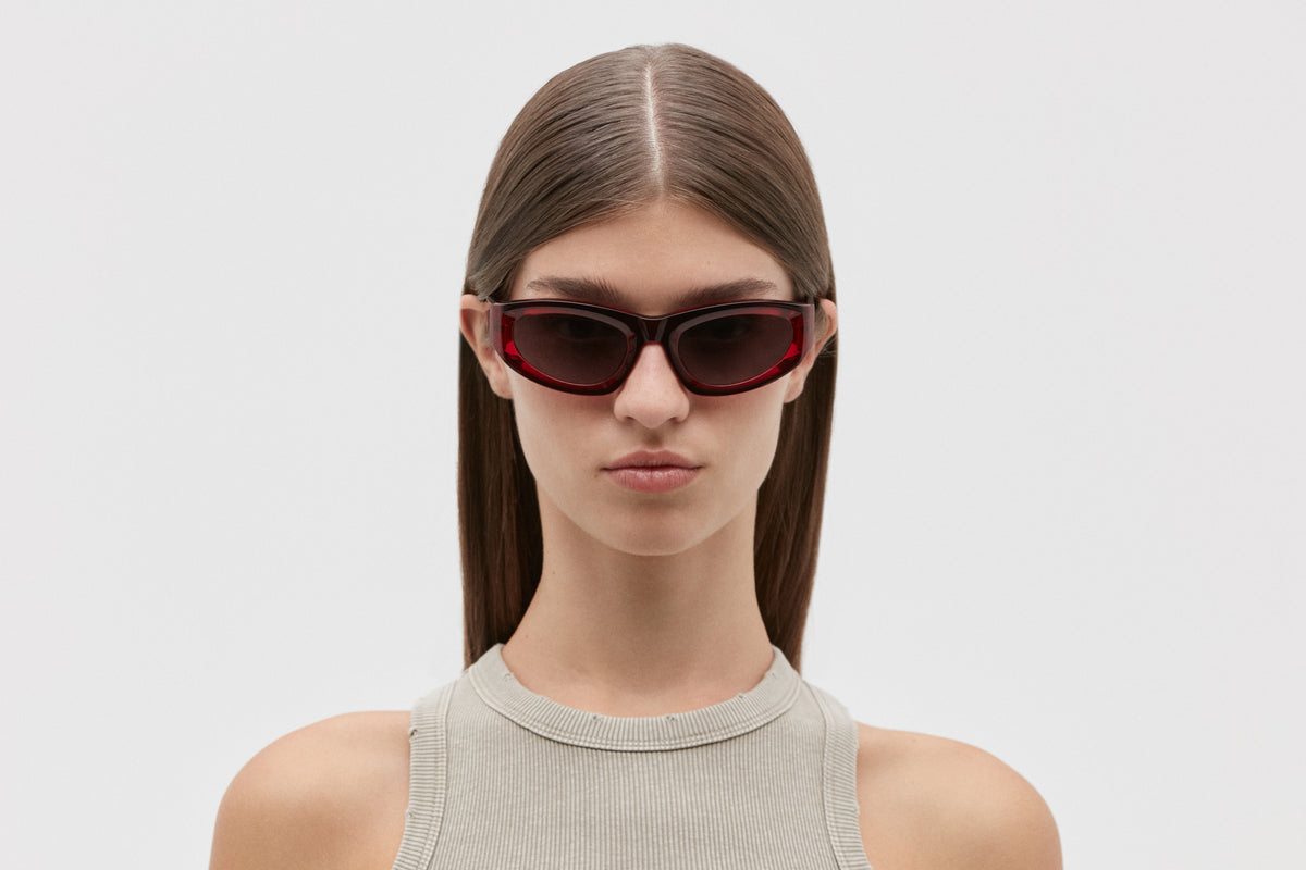 AURORA: Redondas Acetato Rojo sunglasses by GIGI STUDIOS 5257