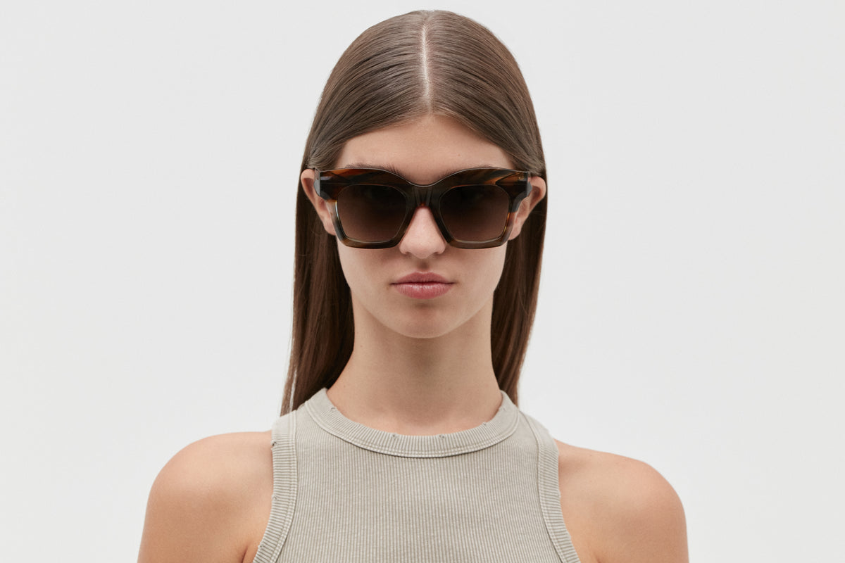 GLAZE: Cuadrada Acetato Havana sunglasses by GIGI STUDIOS 5317