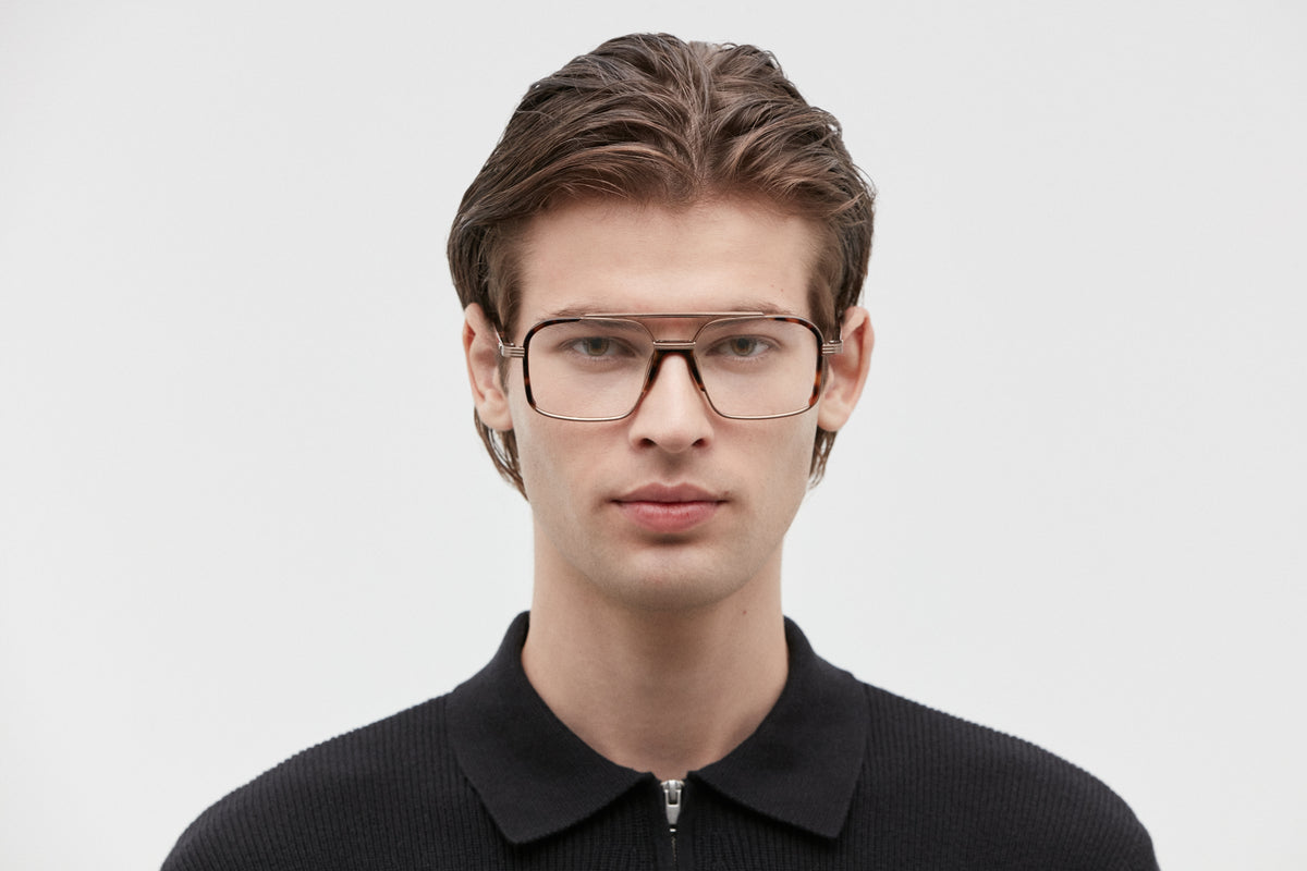 MAXWELL: Aviador Acetato-Metal Havana optical glasses by GIGI STUDIOS 5383