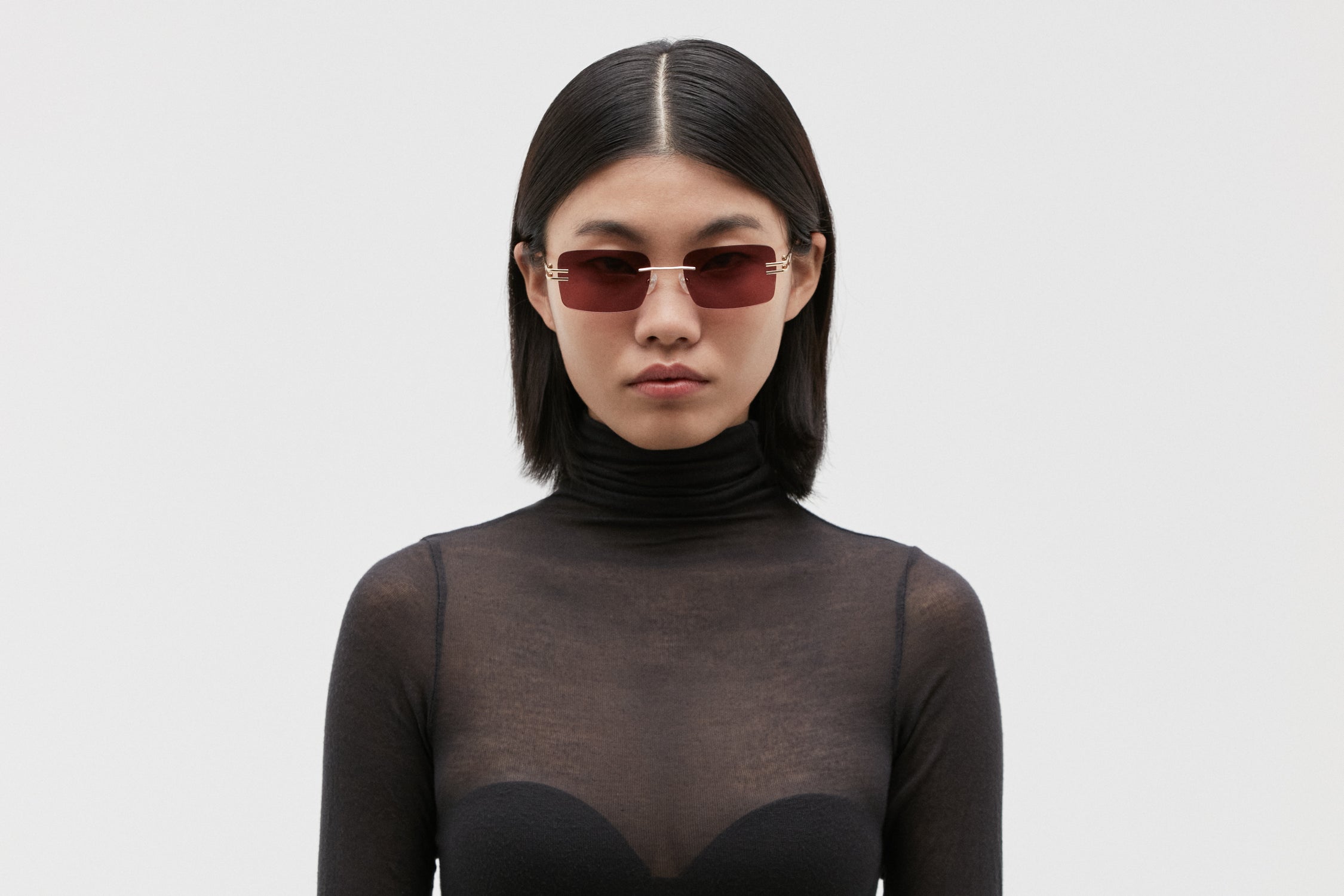 GINGER: Rectangular Metal Rosa sunglasses by GIGI STUDIOS 5627