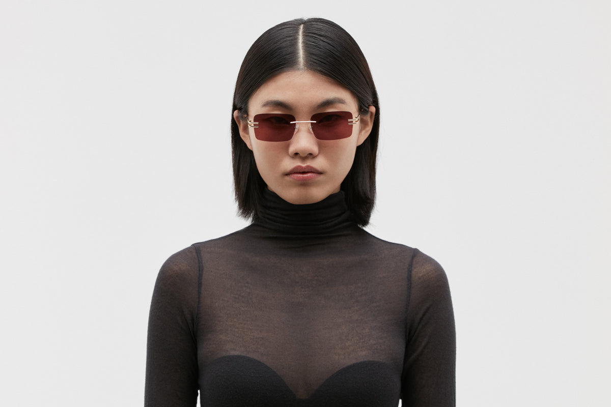 GINGER: Rectangular Metal Rosa sunglasses by GIGI STUDIOS 5627