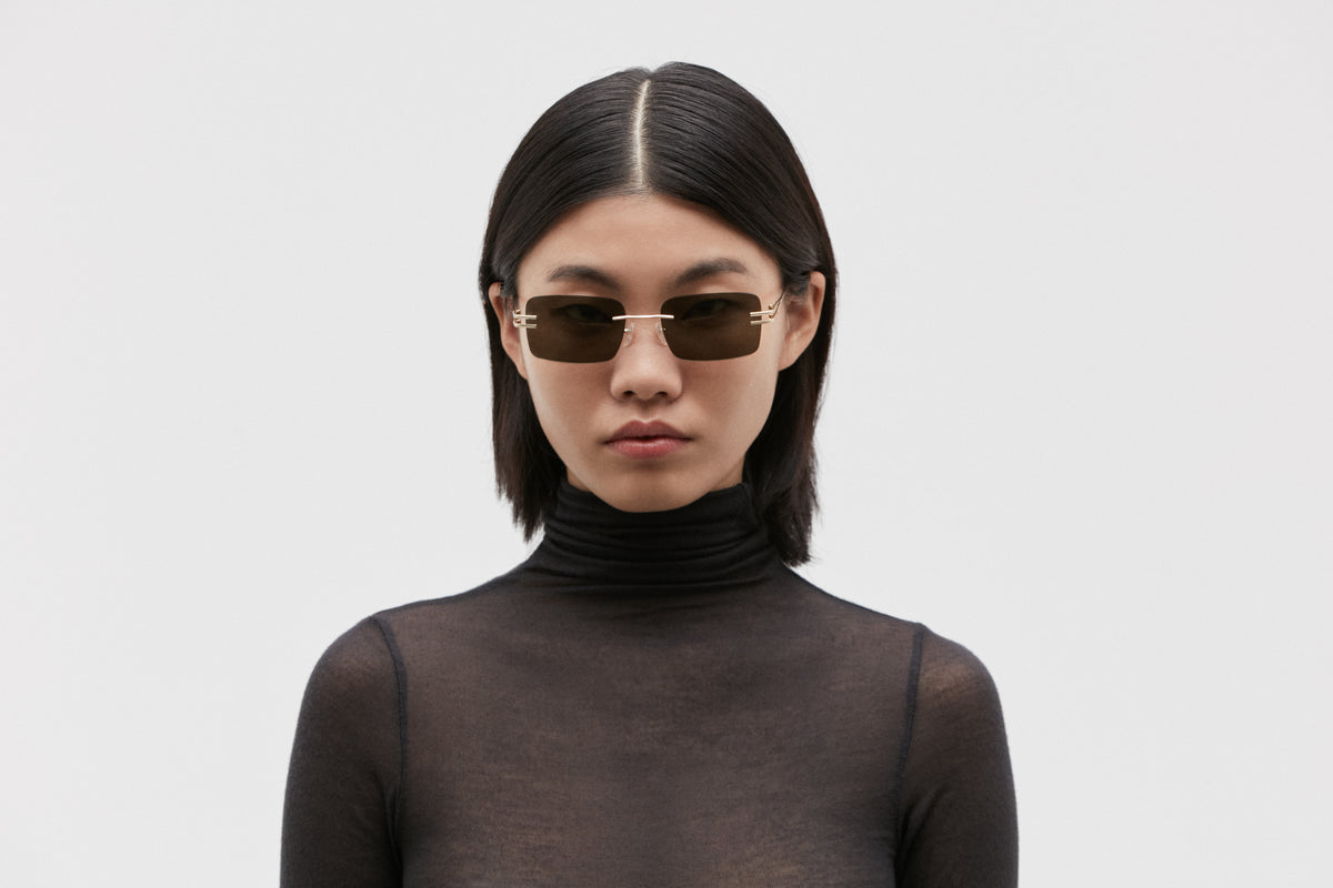 GINGER: Rectangular Metal Grigio sunglasses by GIGI STUDIOS 5633