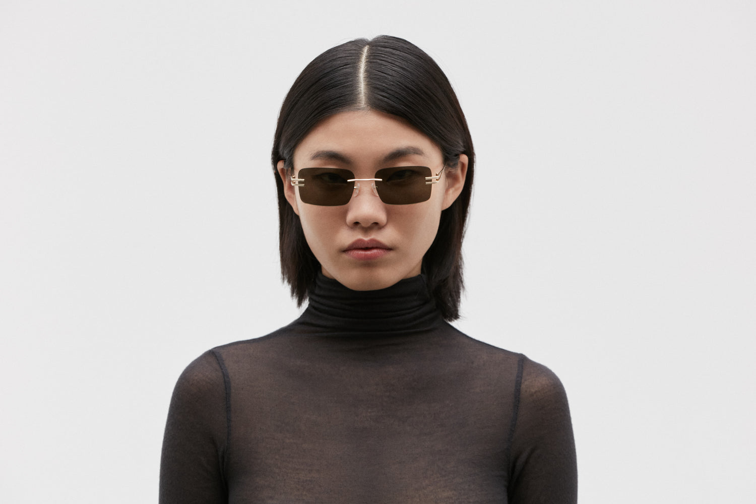 GINGER: Rectangular Metal Grigio sunglasses by GIGI STUDIOS 5633