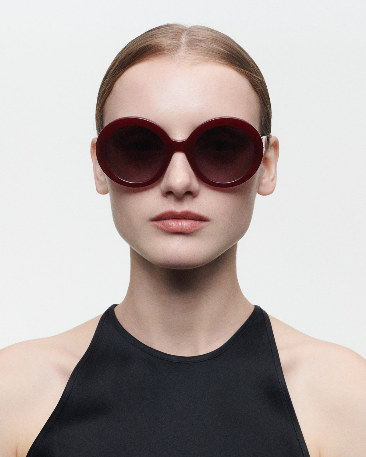 OCTAVIA: Redondas Acetato Rojo sunglasses by GIGI STUDIOS 5871
