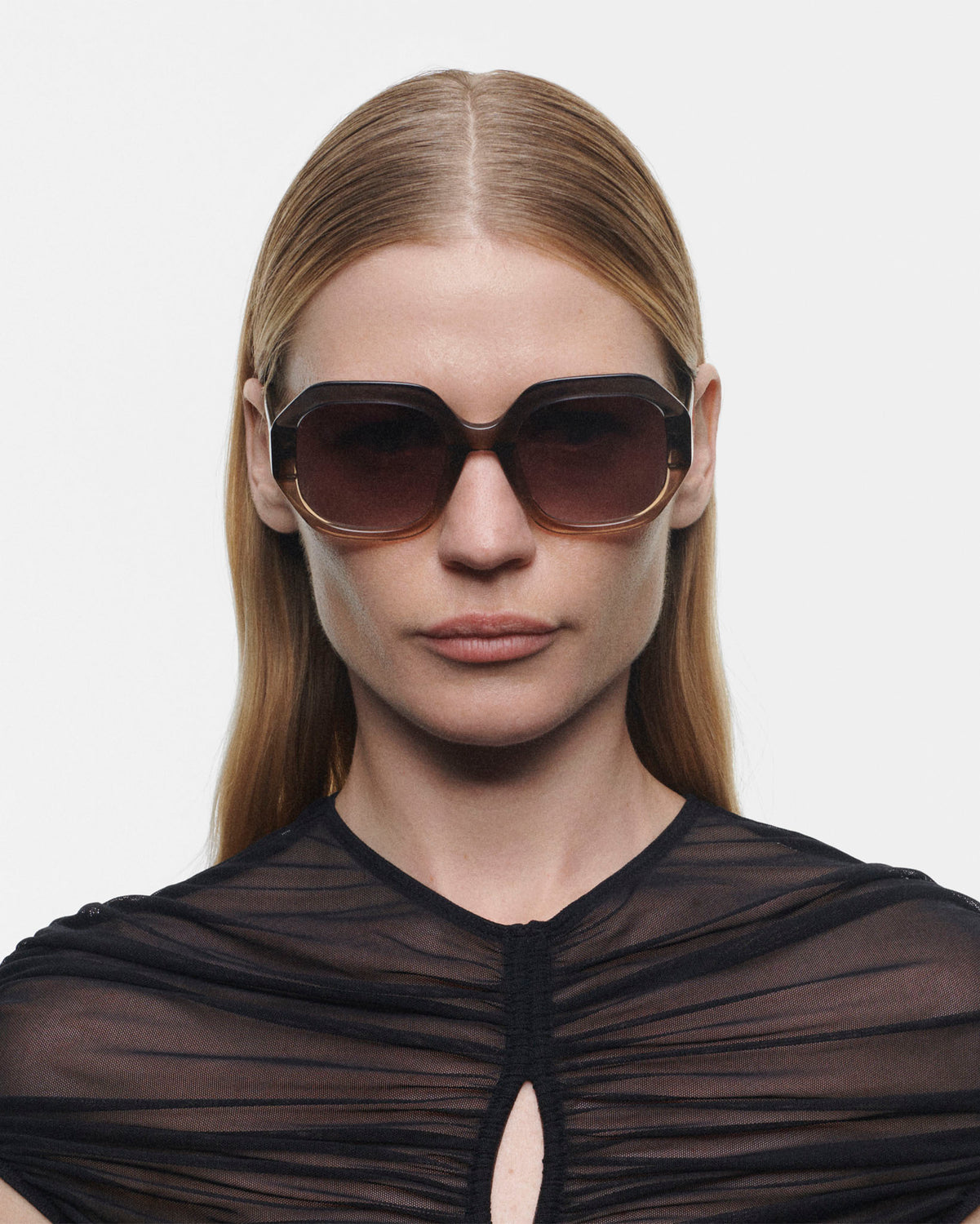 VITTORIA: Cuadrada Acetato Marrón sunglasses by GIGI STUDIOS 528
