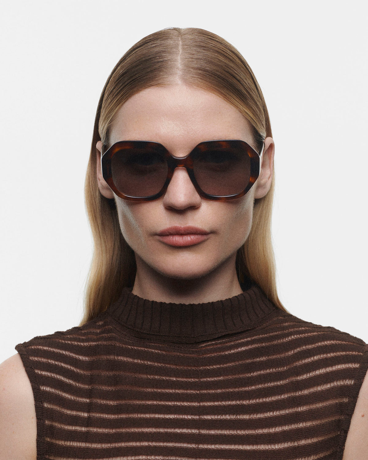 VITTORIA: Cuadrada Acetato Havana sunglasses by GIGI STUDIOS 530