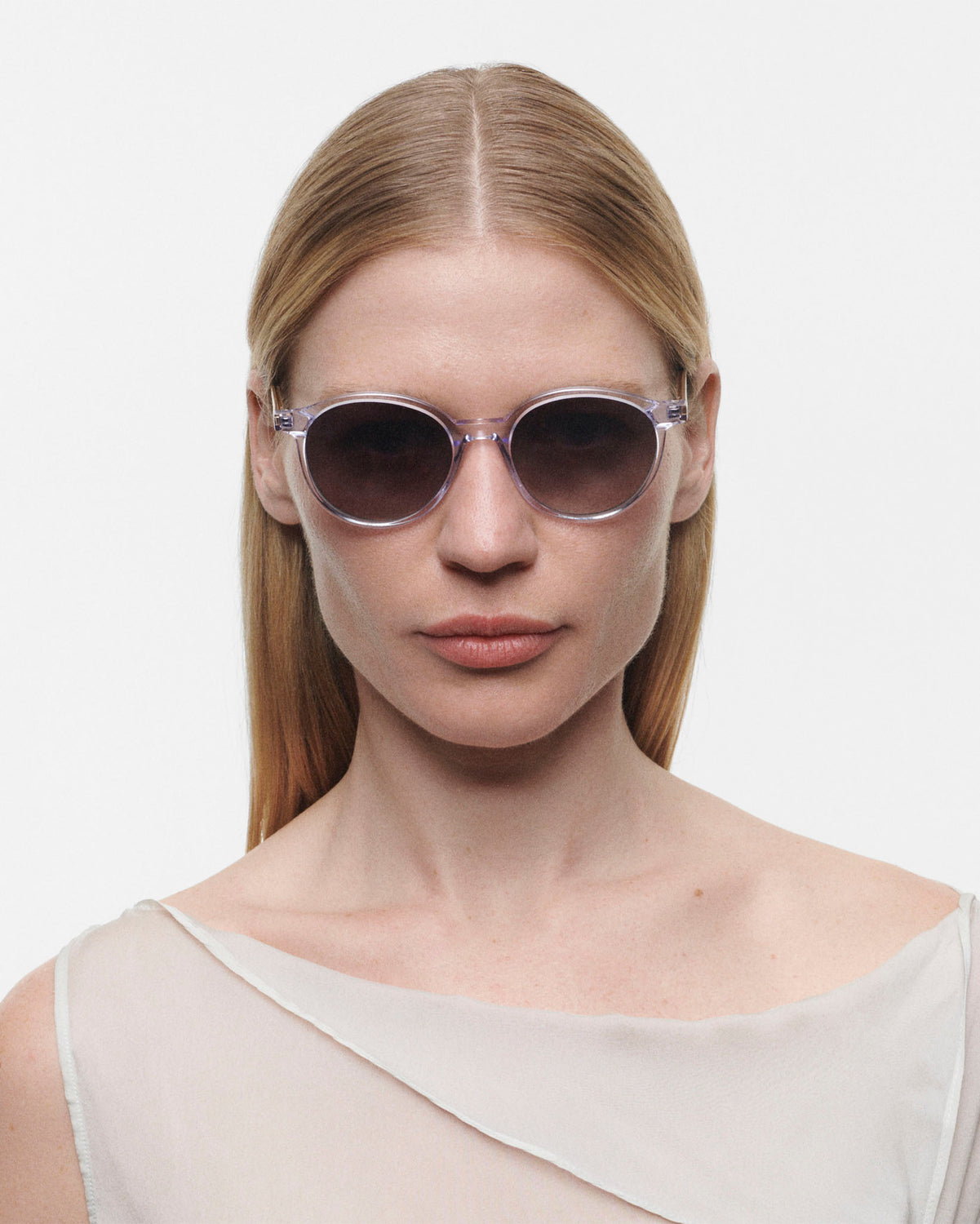 OHARA: Redondas Acetato Transparente sunglasses by GIGI STUDIOS 540