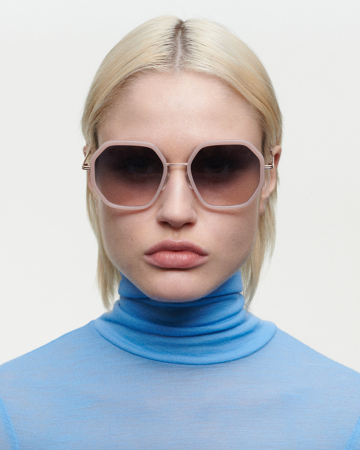 CARMELA: Cuadrada Acetato-Metal Marrón sunglasses by GIGI STUDIOS 709