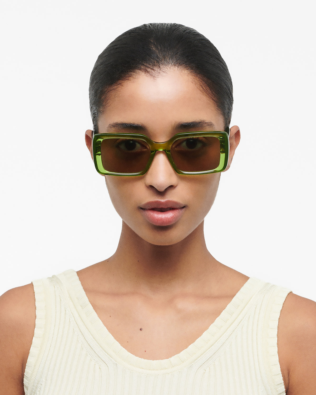 LUSH: Rectangular Acetato Verde sunglasses by GIGI STUDIOS 953