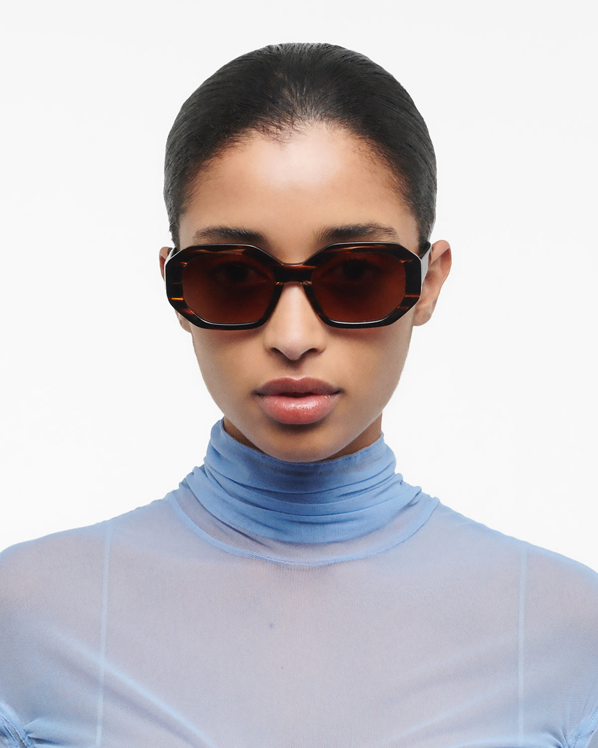 CITRUS: Geométricas Acetato Havana sunglasses by GIGI STUDIOS 963