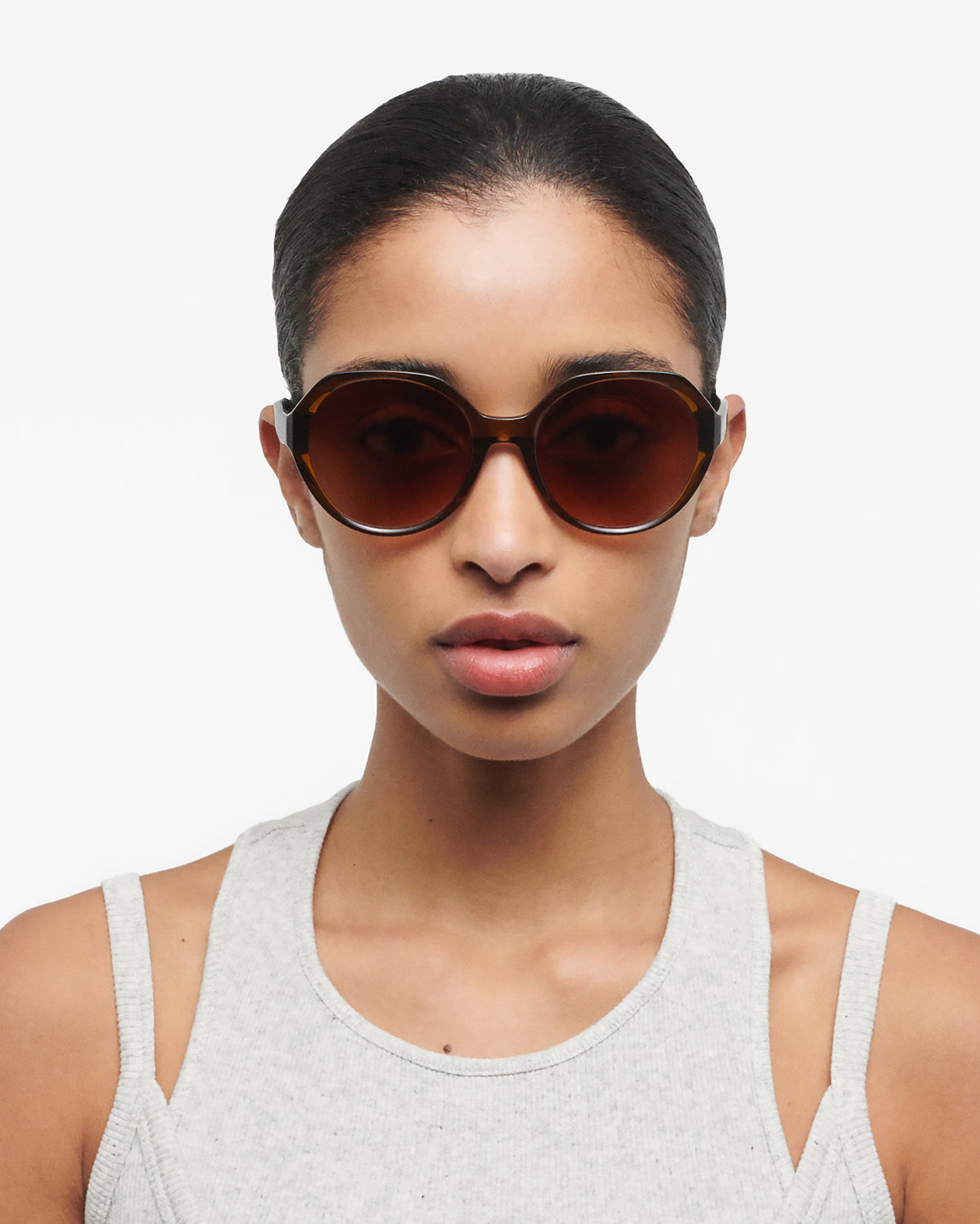 MONIQUE: Redondas Acetato Marrón sunglasses by GIGI STUDIOS 1041
