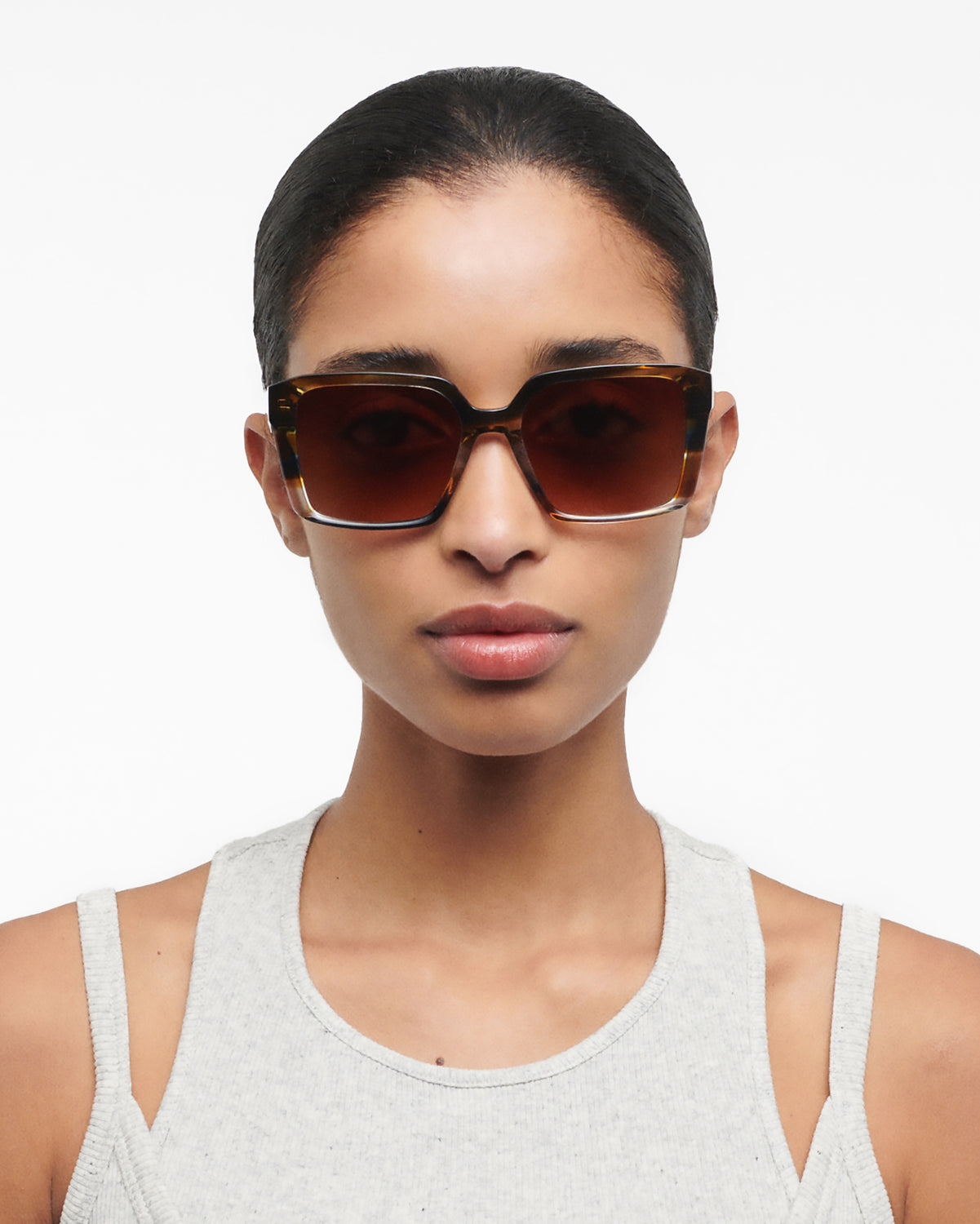SERENA: Cuadrada Acetato Havana sunglasses by GIGI STUDIOS 1071