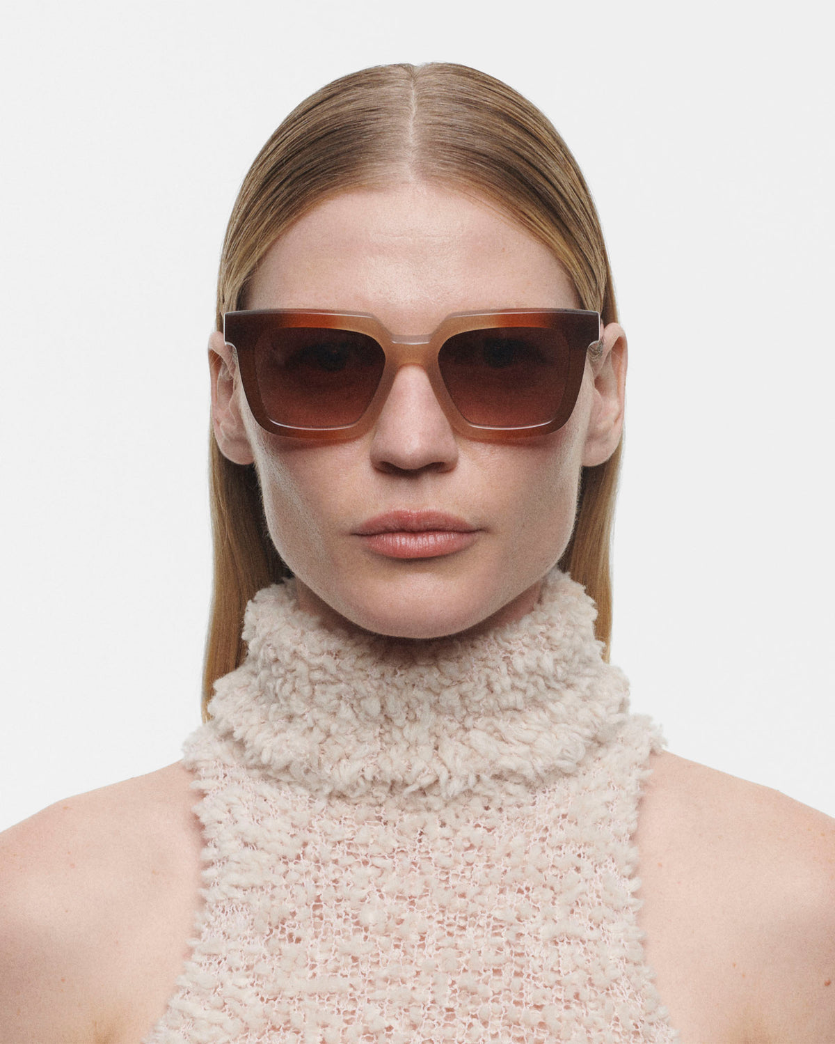 MARZIA: Cuadrada Acetato Orange sunglasses by GIGI STUDIOS 3838