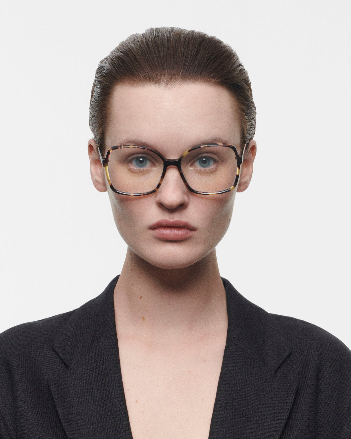 ELVIRA: Geométricas Acetato Havana optical glasses by GIGI STUDIOS 3896