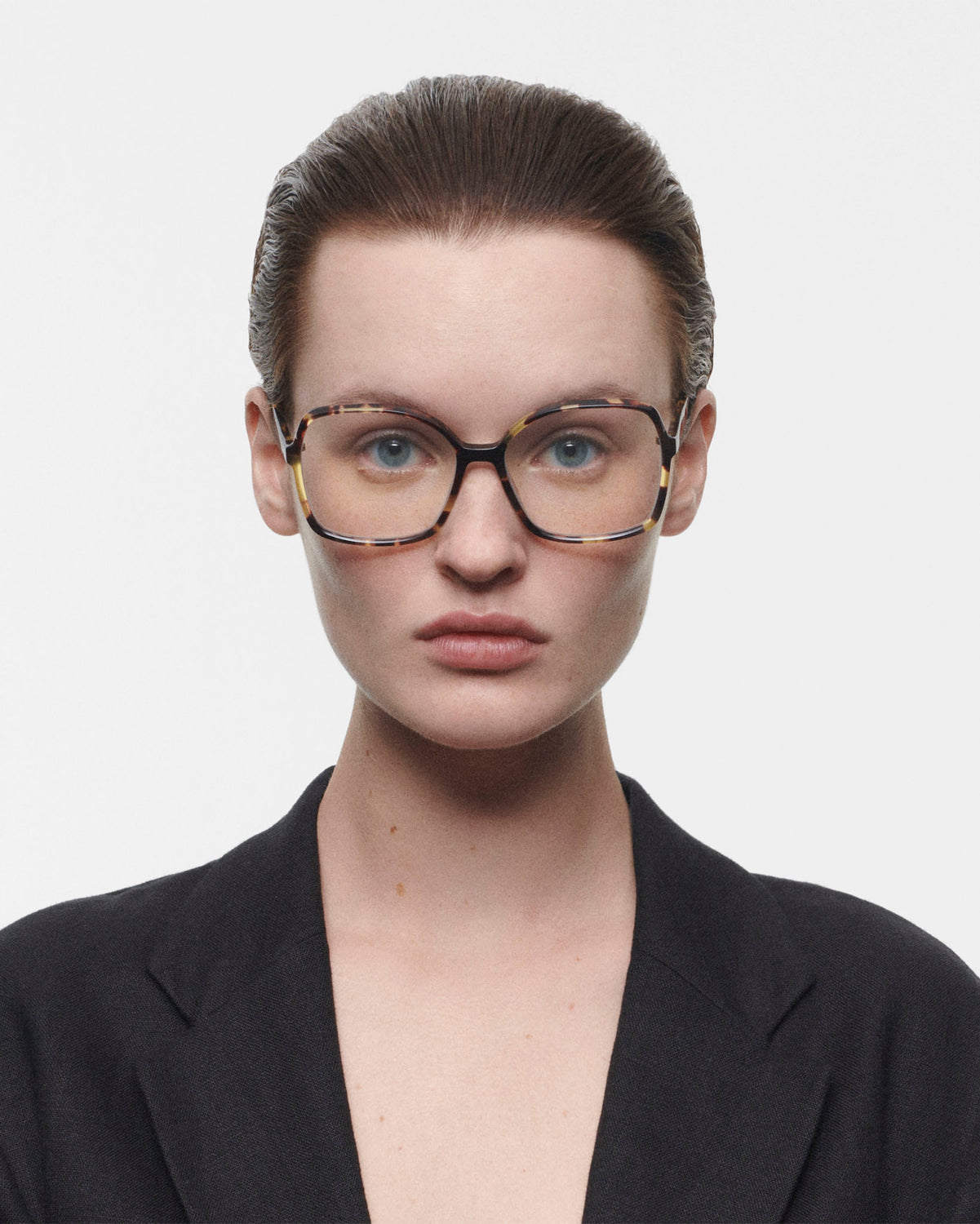 ELVIRA: Geométricas Acetato Havana optical glasses by GIGI STUDIOS 3896