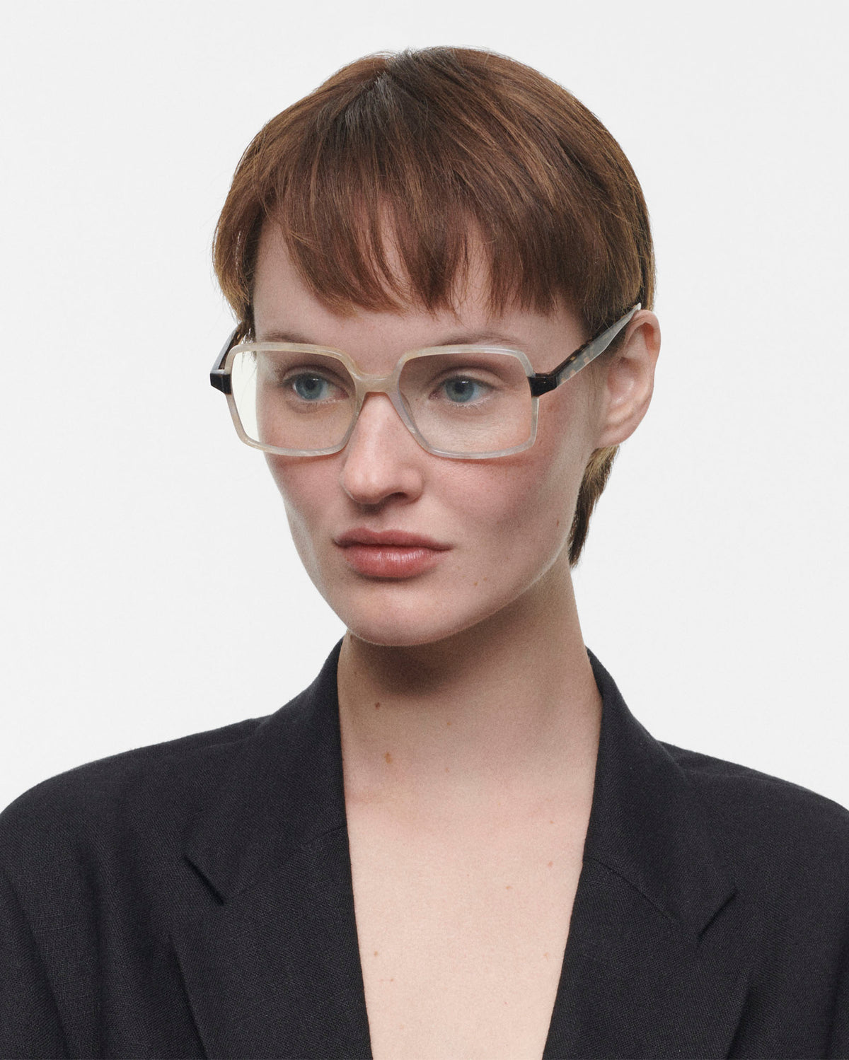 INES: Cuadrada Acetato Blanco optical glasses by GIGI STUDIOS 3938