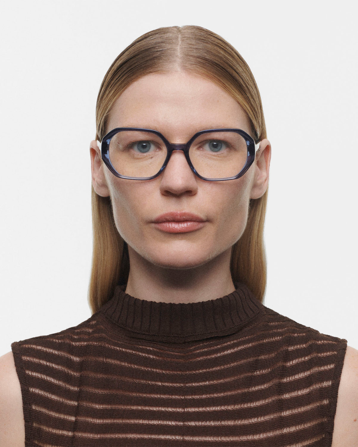 HEIKE: Geométricas Acetato Azul optical glasses by GIGI STUDIOS 77