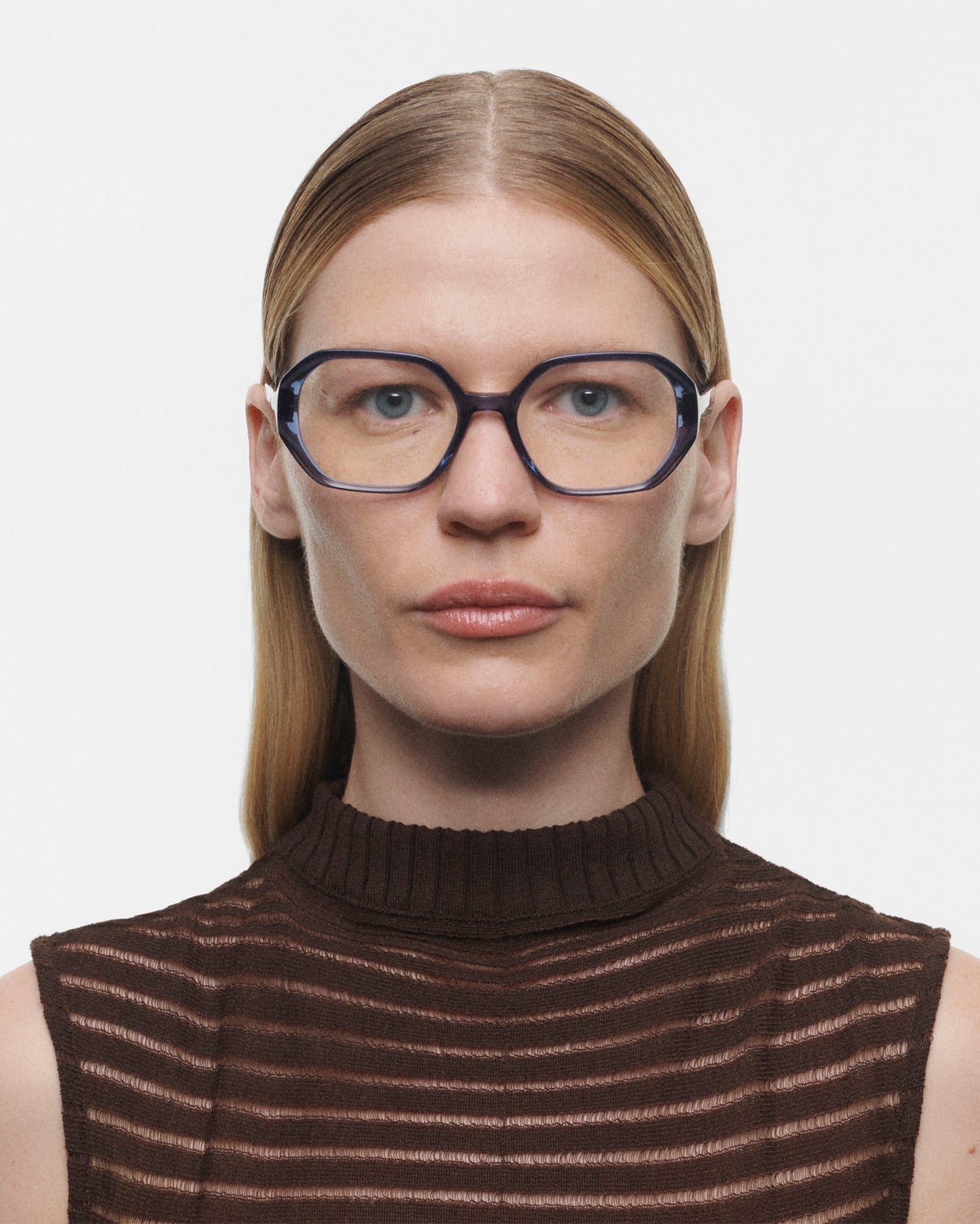 HEIKE: Geométricas Acetato Azul optical glasses by GIGI STUDIOS 77