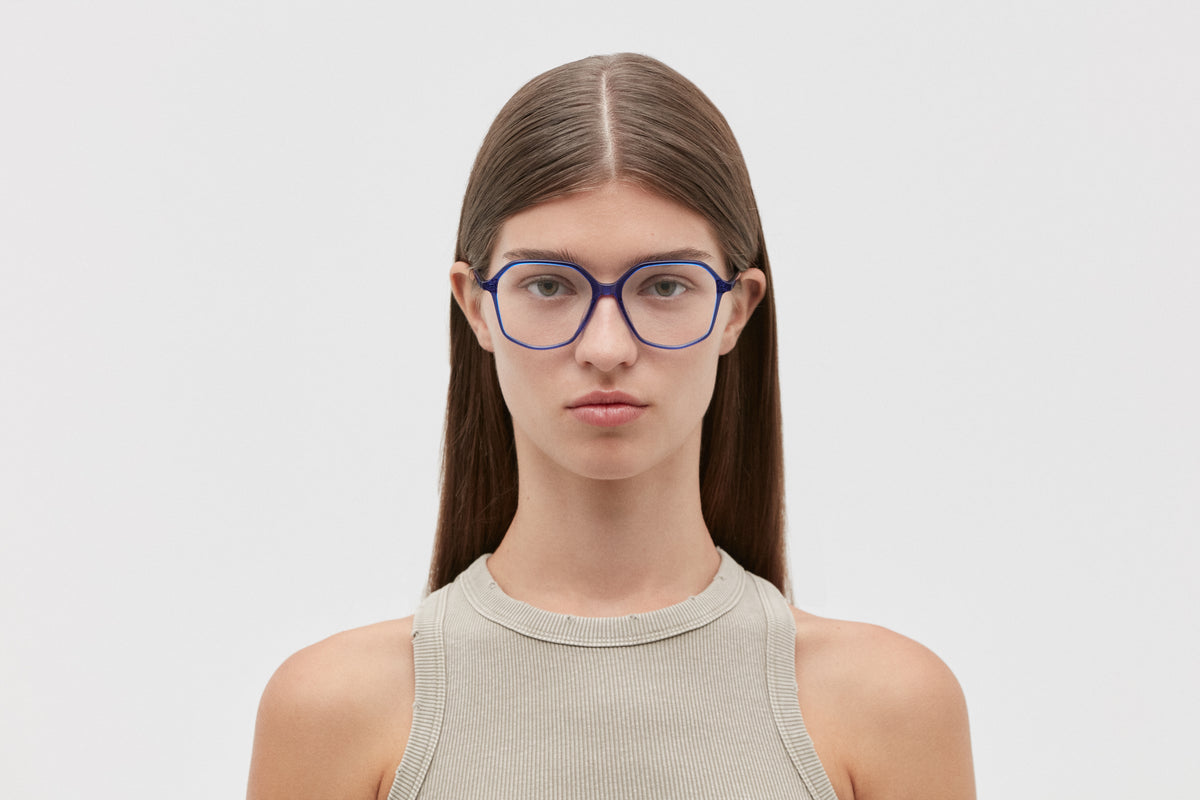 CORA: Geométricas Acetato Azul optical glasses by GIGI STUDIOS 3579