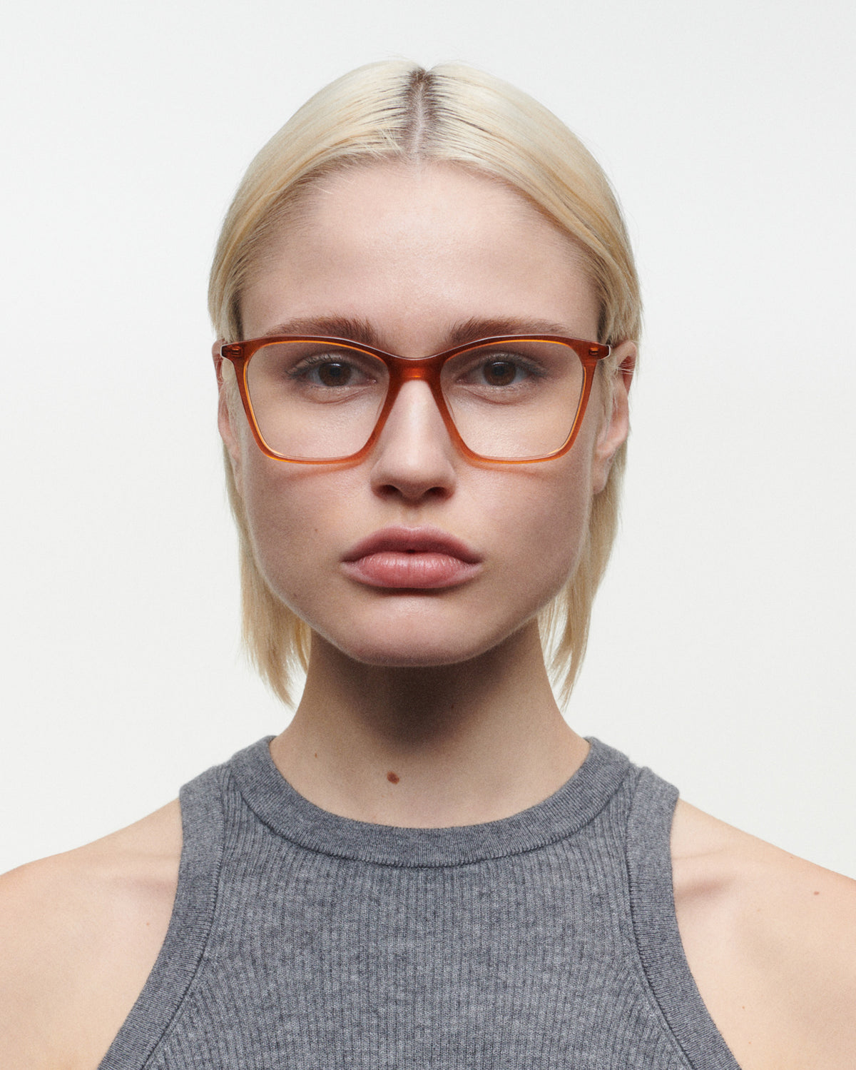 ODETTE: Cuadrada Acetato Orange optical glasses by GIGI STUDIOS 3672