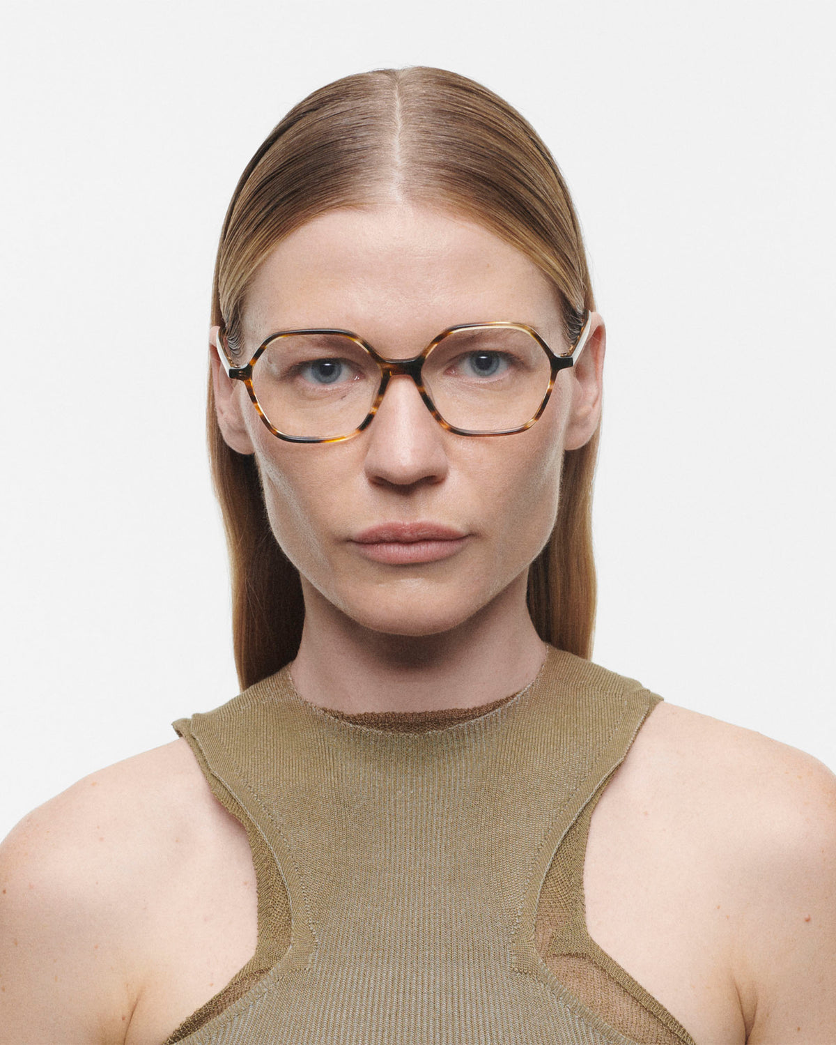 SERENA: Geométricas Acetato Havana optical glasses by GIGI STUDIOS 4012