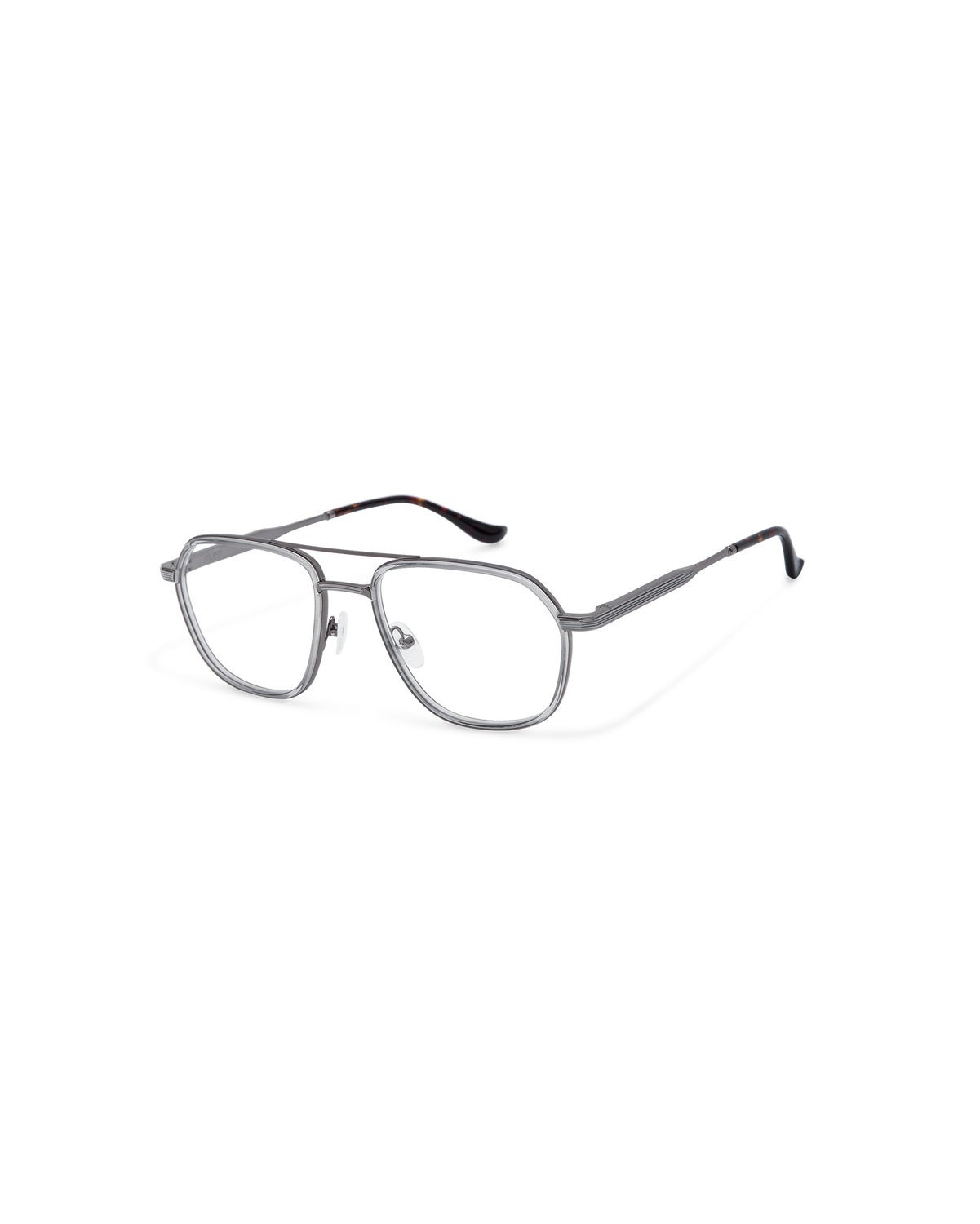 DENYS: Aviador Acetato-Metal Grigio optical glasses by ATLANT 12320