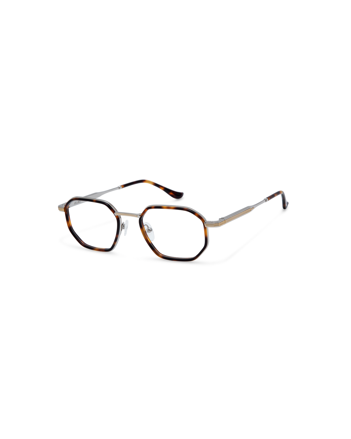 HERZOG: Geométricas Acetato-Metal Havana optical glasses by ATLANT 12322