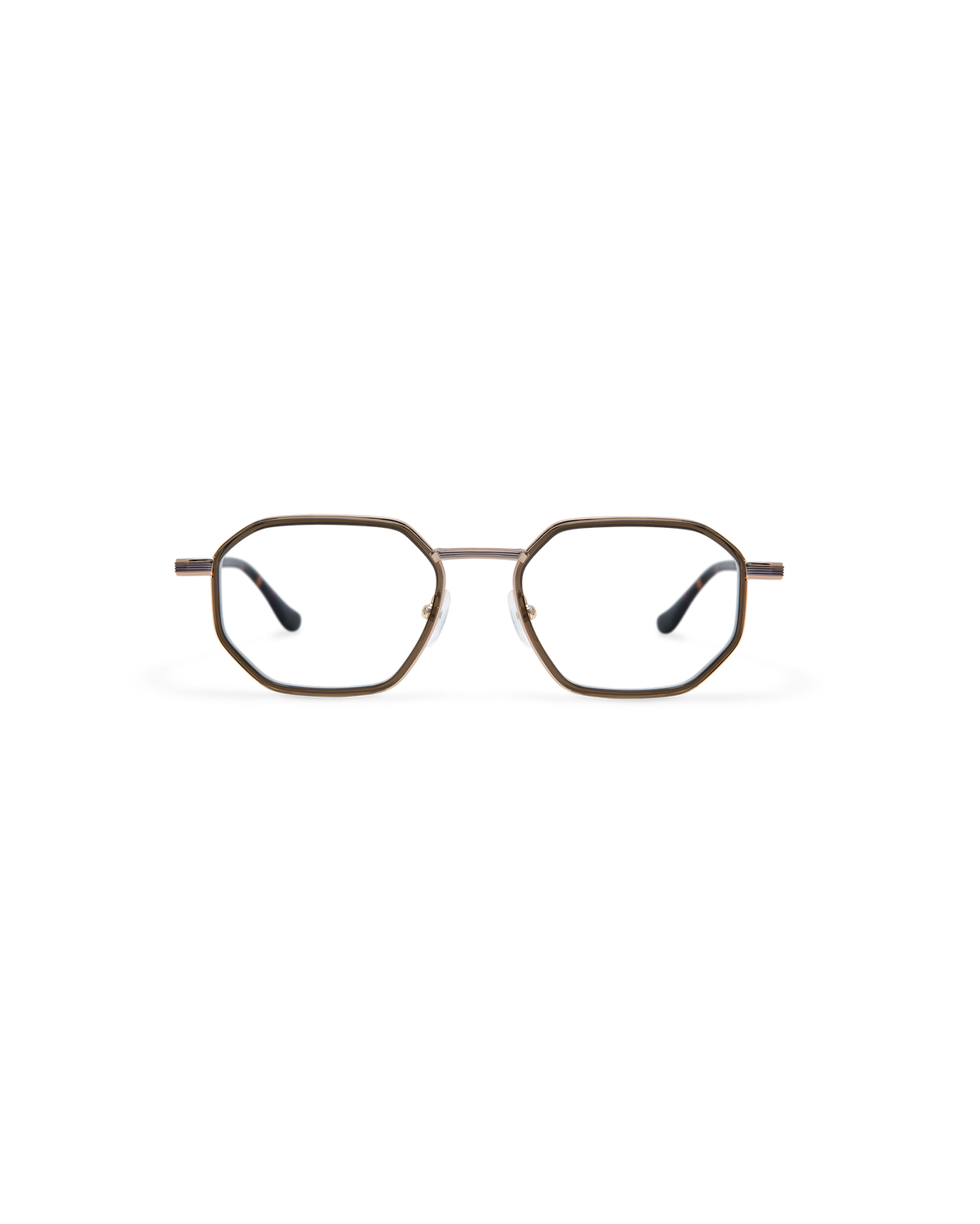 HERZOG: Geométricas Acetato-Metal Marrón optical glasses by ATLANT 12250