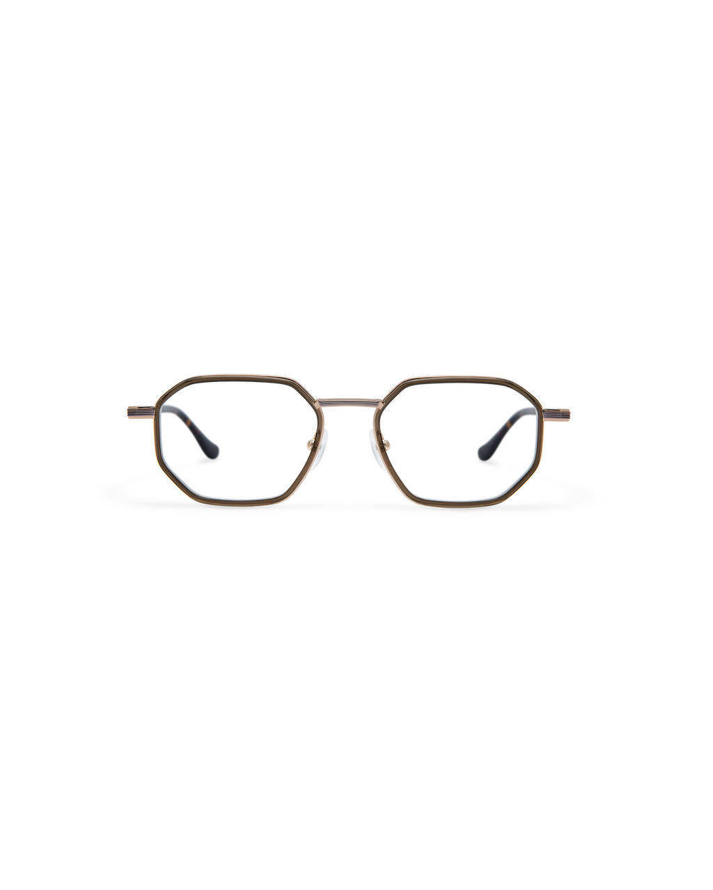 HERZOG: Geométricas Acetato-Metal Marrón optical glasses by ATLANT 12250