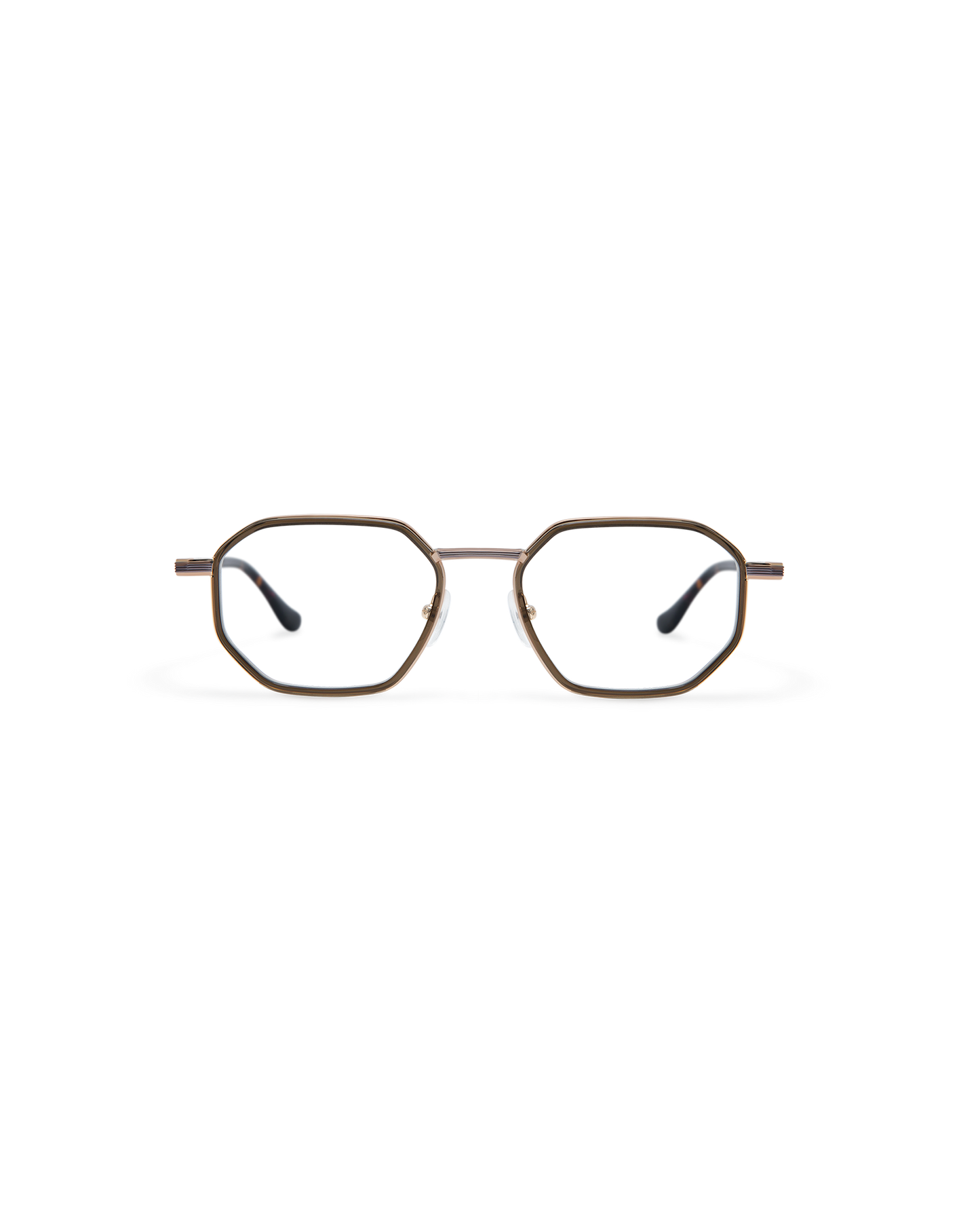 HERZOG: Geométricas Acetato-Metal Marrón optical glasses by ATLANT 12250