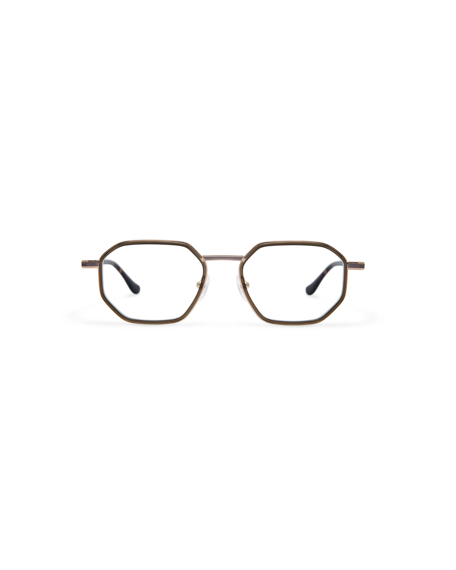 HERZOG: Geométricas Acetato-Metal Marrón optical glasses by ATLANT 12250