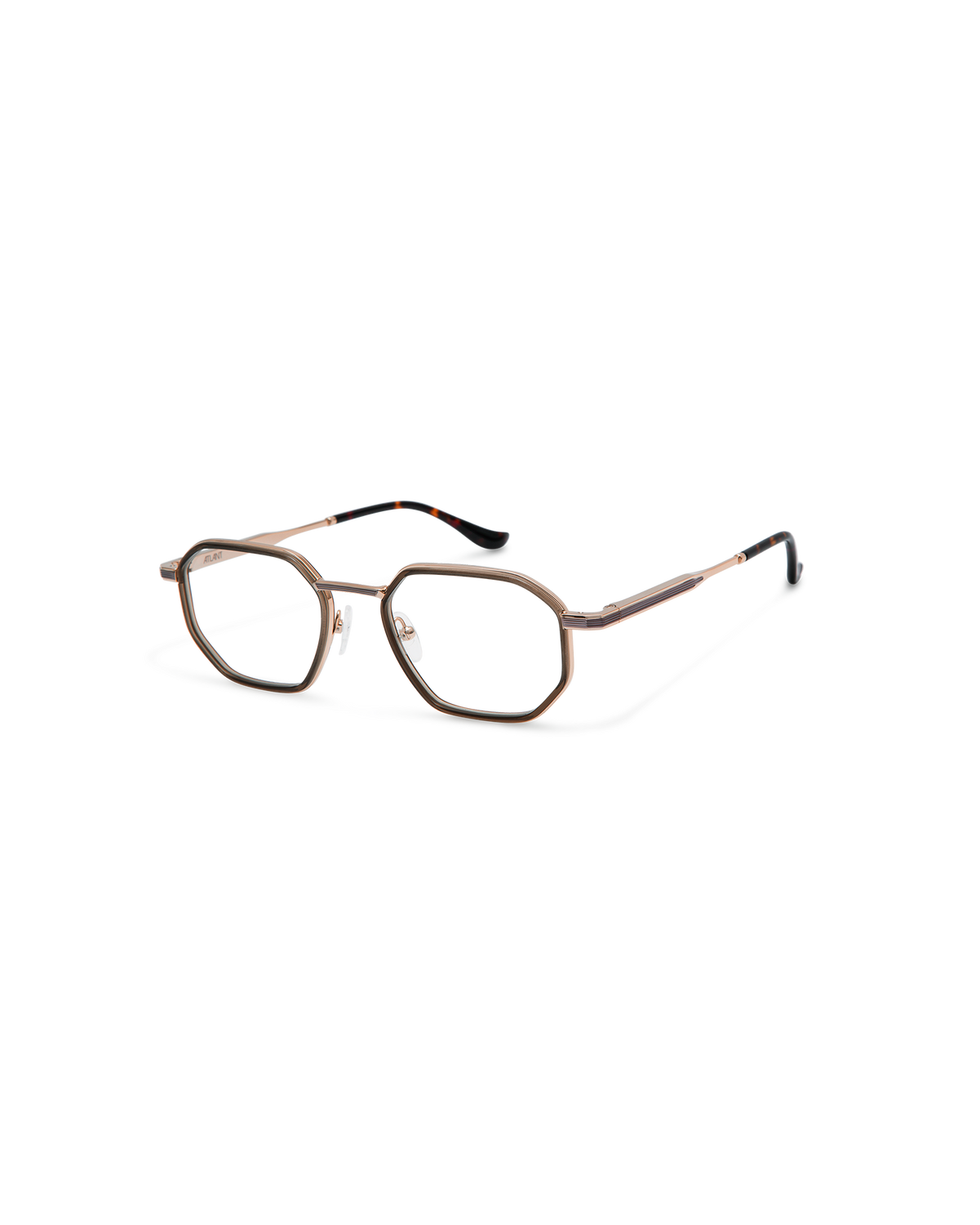 HERZOG: Geométricas Acetato-Metal Marrón optical glasses by ATLANT 12323