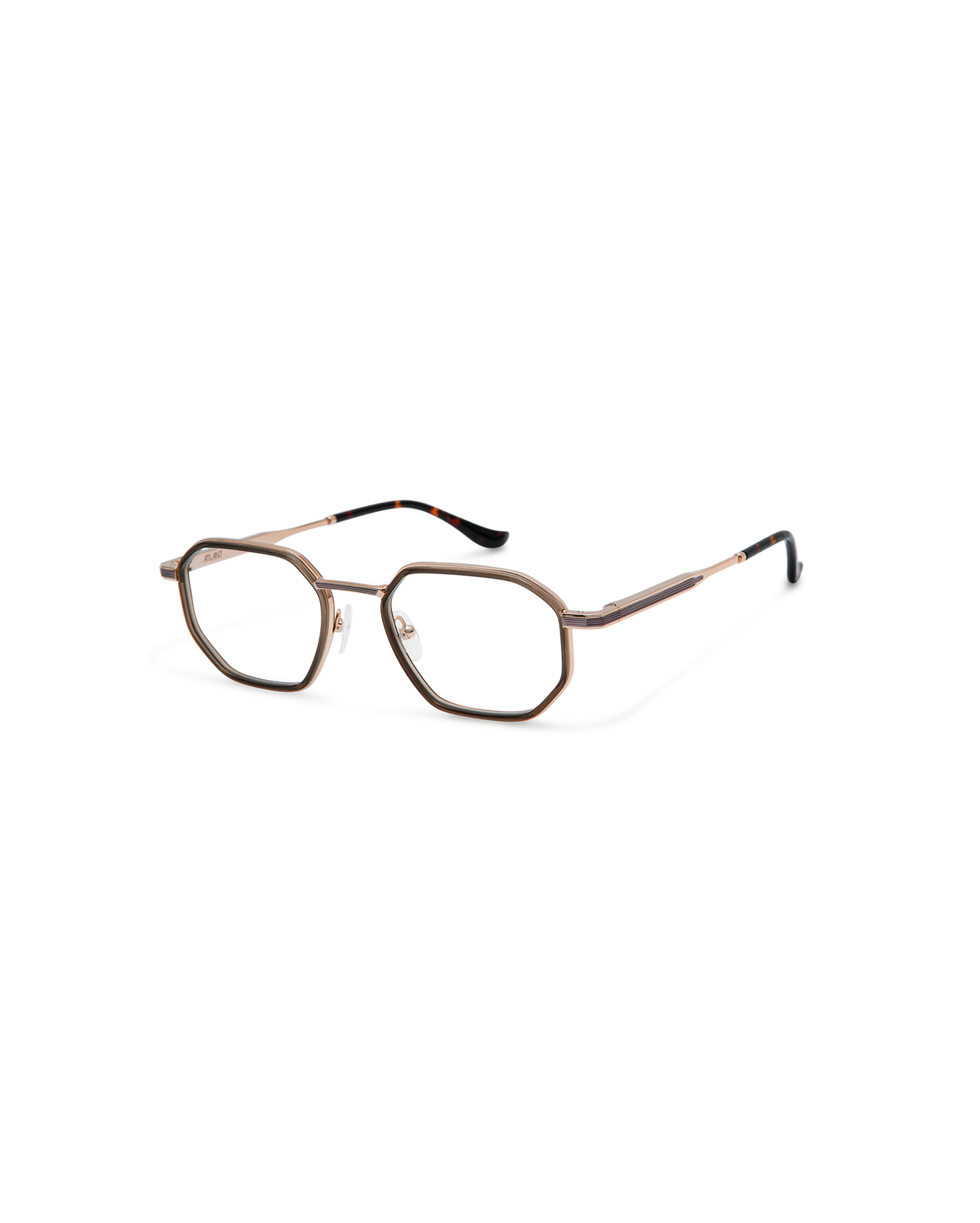 HERZOG: Geométricas Acetato-Metal Marrón optical glasses by ATLANT 12323