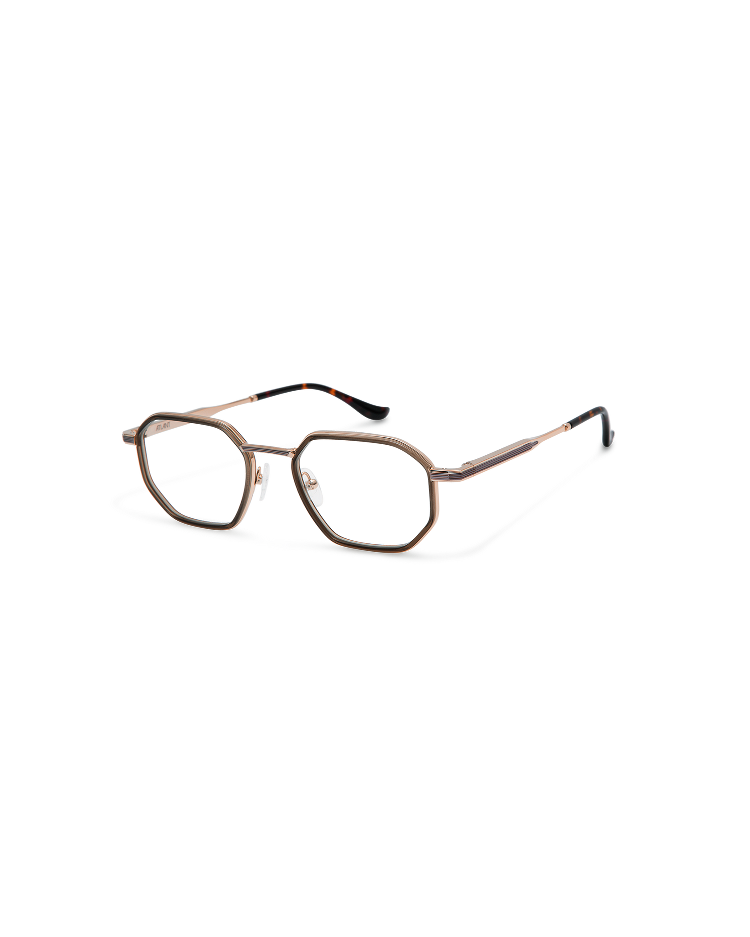 HERZOG: Geométricas Acetato-Metal Marrón optical glasses by ATLANT 12323