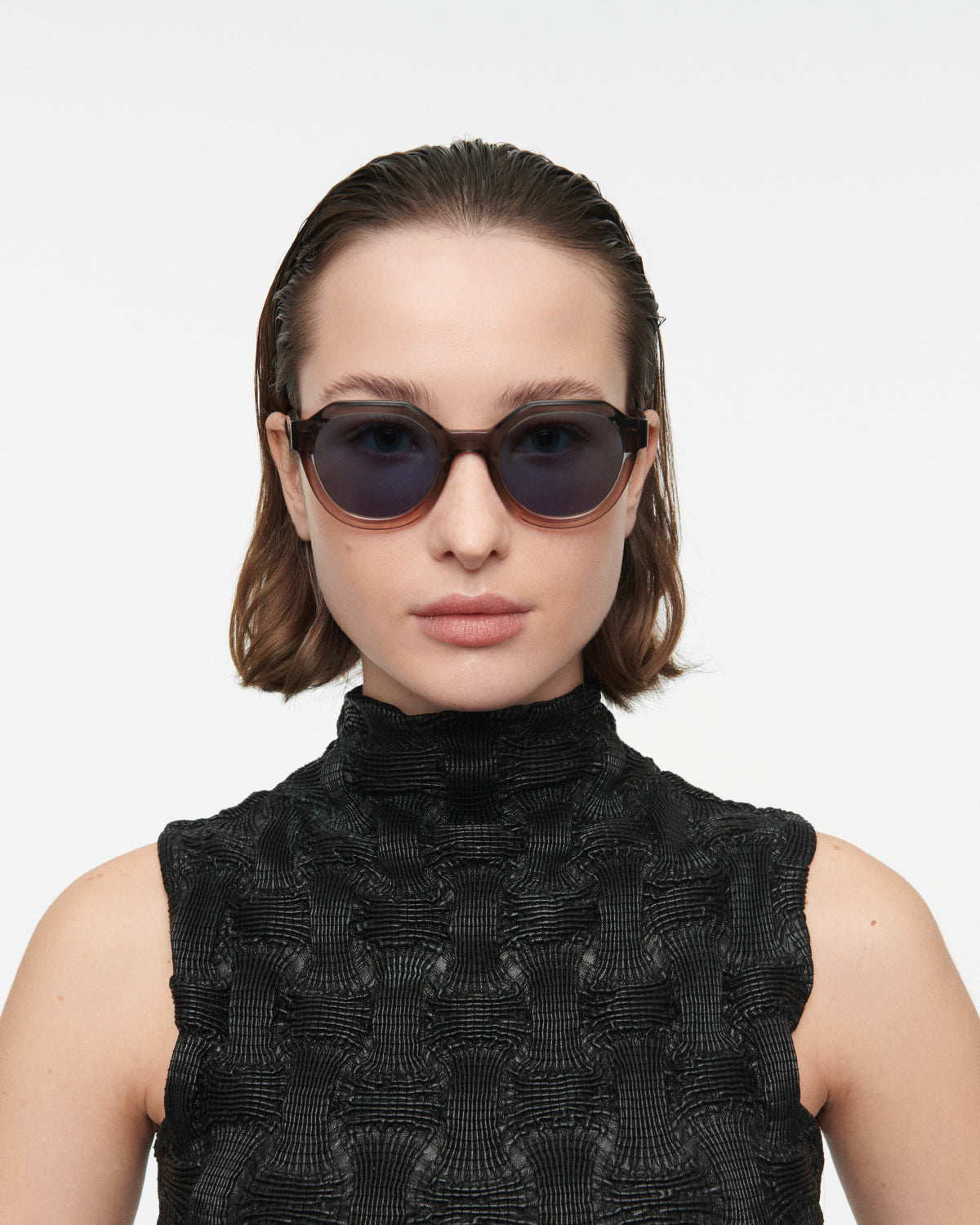 ZEPHYR: Redondas Acetato Marrón sunglasses by GIGI STUDIOS 7657