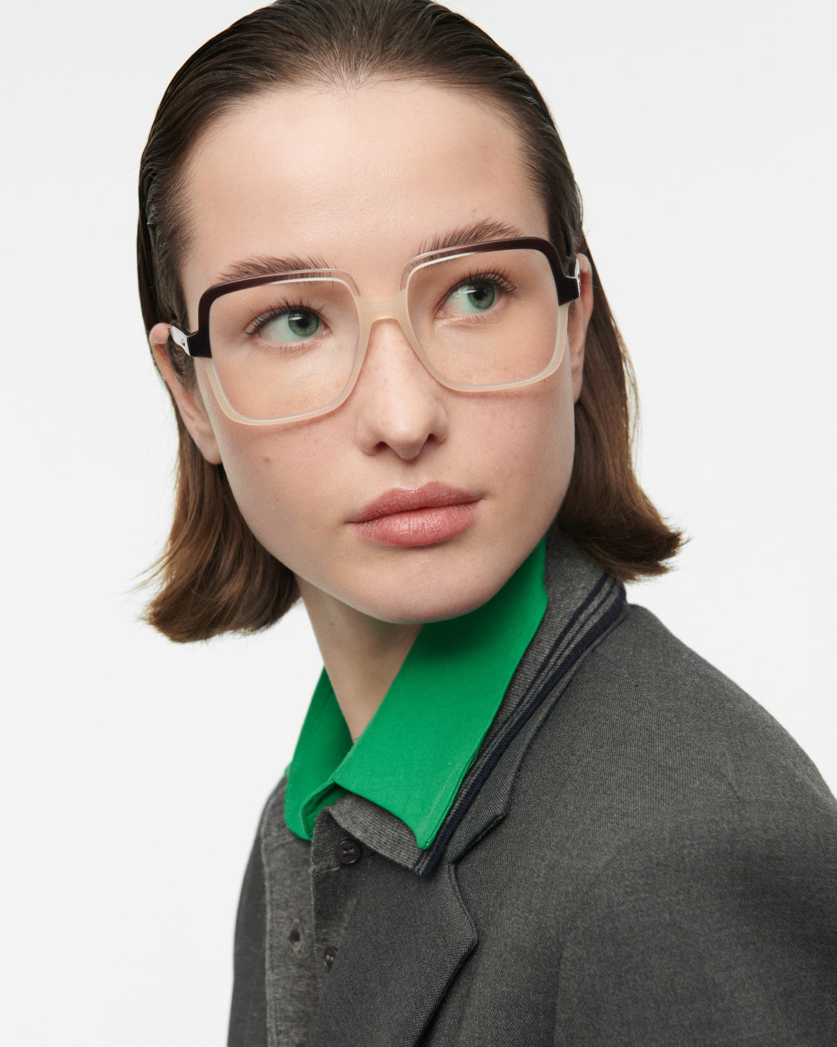 THRIVE 009: Cuadrada Acetato Blanco optical glasses by GIGI STUDIOS 7715