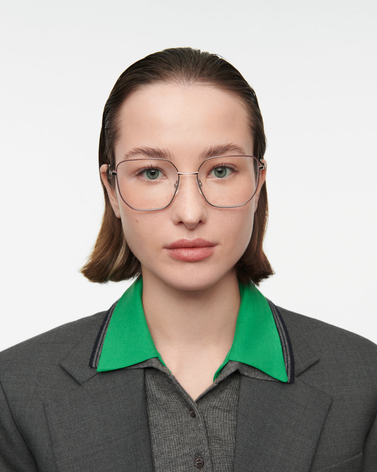 THRIVE 014: Cat Eye Metal Dark Silver optical glasses by GIGI STUDIOS 7728