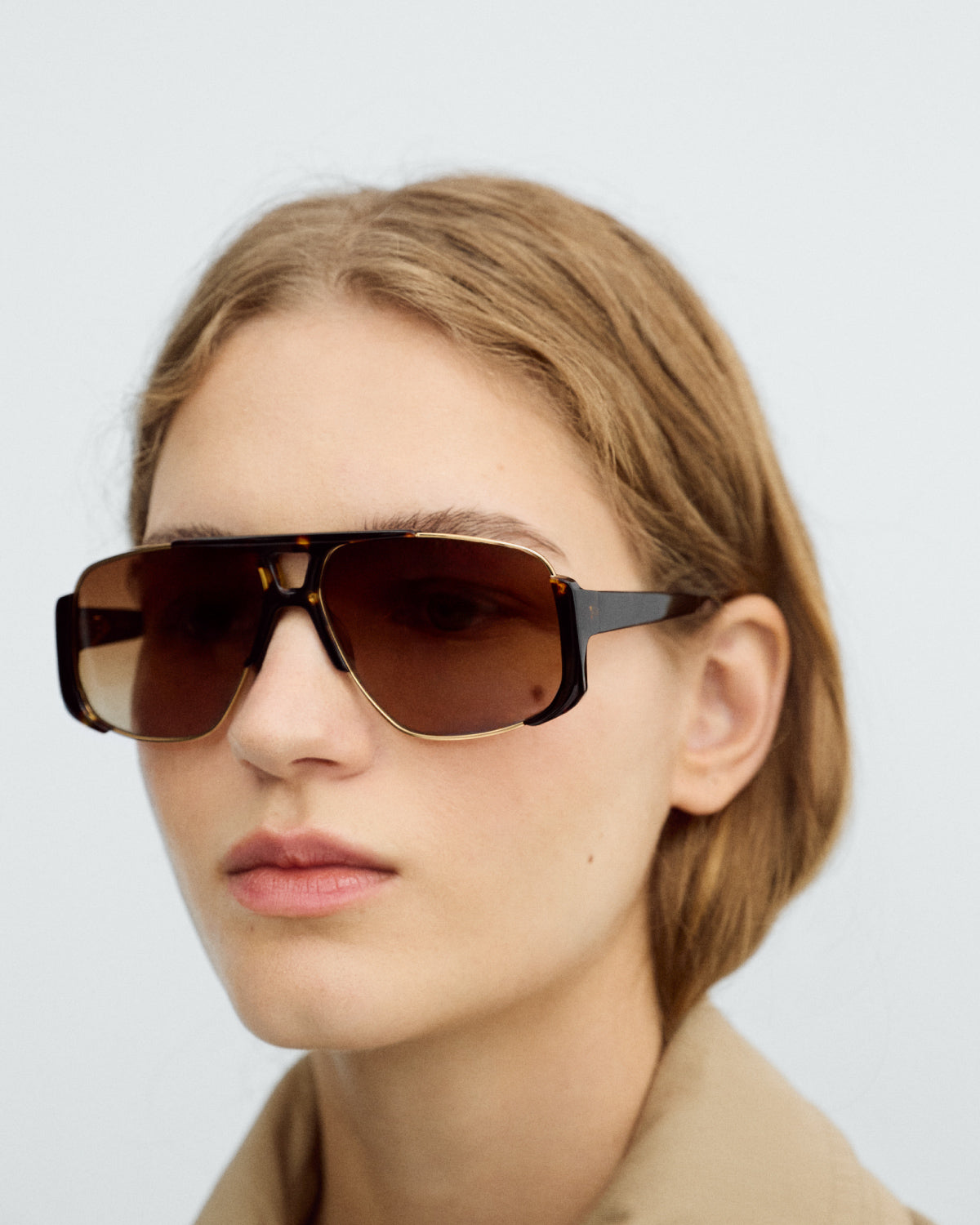 ZENA: Aviador Acetato-Metal Havana sunglasses by GIGI STUDIOS 10066